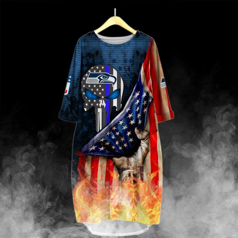 Seattle Seahawks All Over Print Caftan3372 - Famjoys Seattle Seahawks All Over Print Caftan3372 - Famjoys