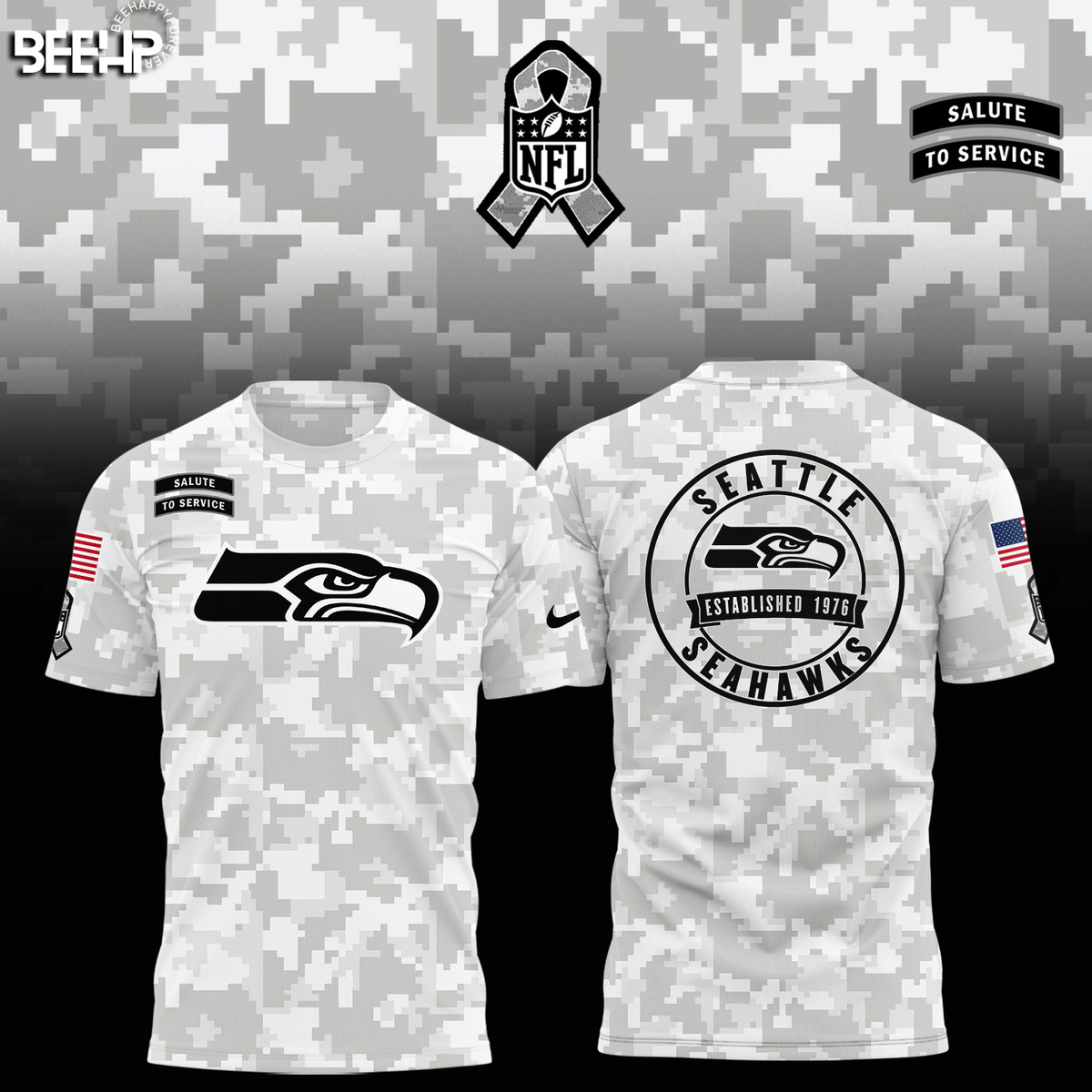 Seattle Seahawks Camo Salute to Service Combo - Famjoys Seattle Seahawks Camo Salute to Service Combo - Famjoys