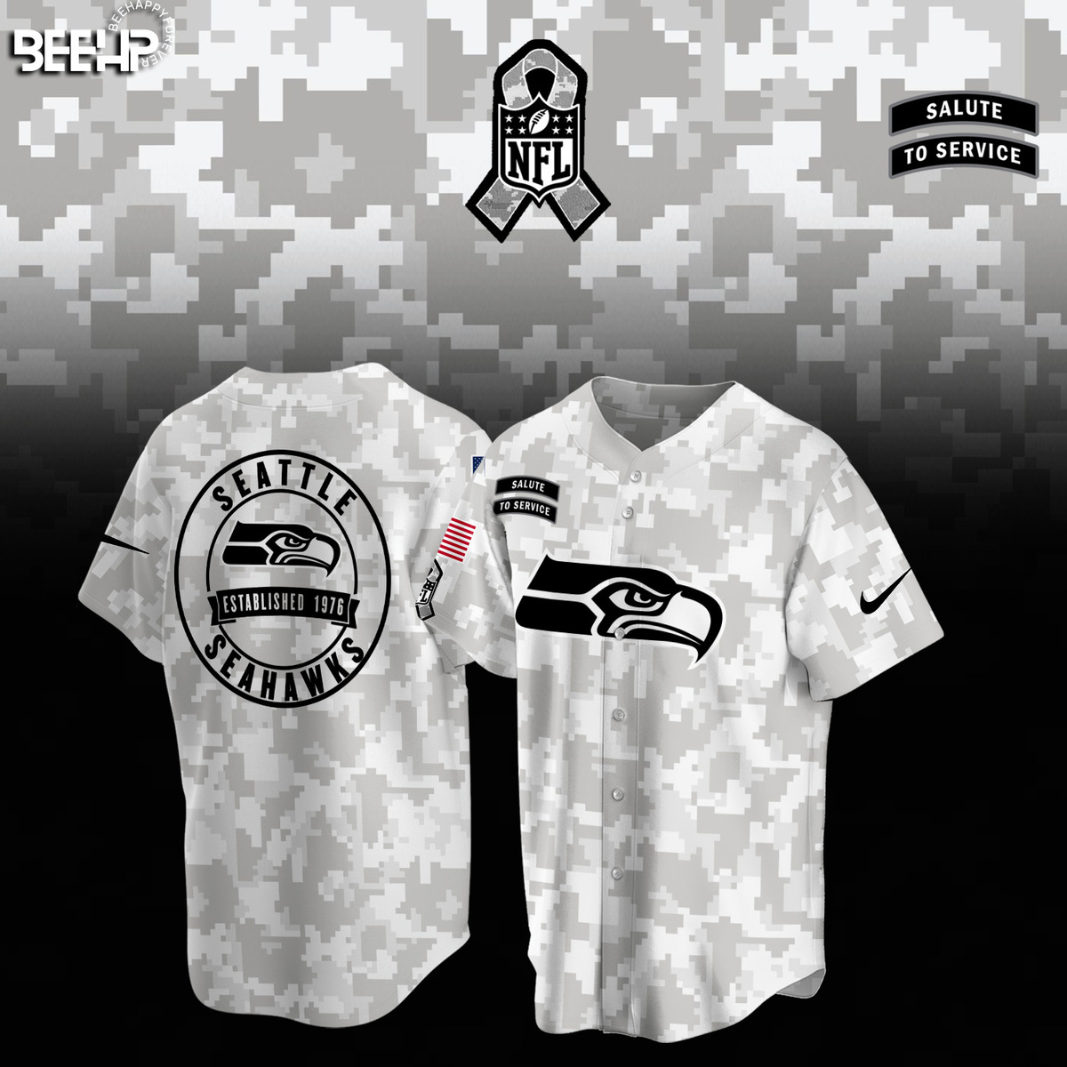 Seattle Seahawks Camo Salute to Service Combo - Famjoys Seattle Seahawks Camo Salute to Service Combo - Famjoys