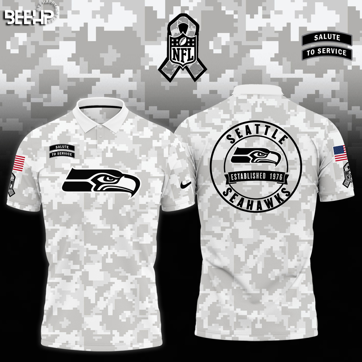 Seattle Seahawks Camo Salute to Service Combo - Famjoys Seattle Seahawks Camo Salute to Service Combo - Famjoys