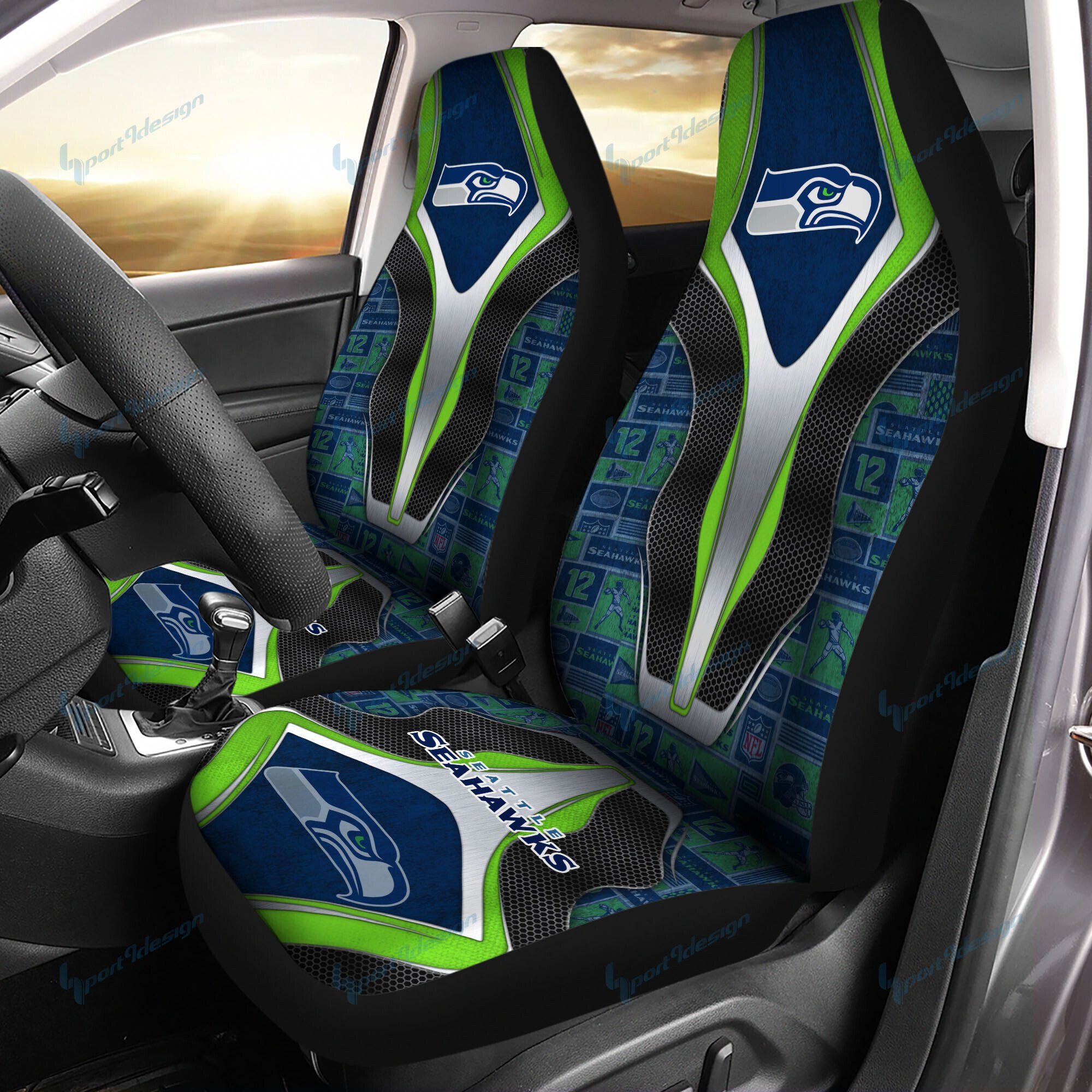 Seattle Seahawks Car Seat Covers BG51 - Famjoys Seattle Seahawks Car Seat Covers BG51 - Famjoys