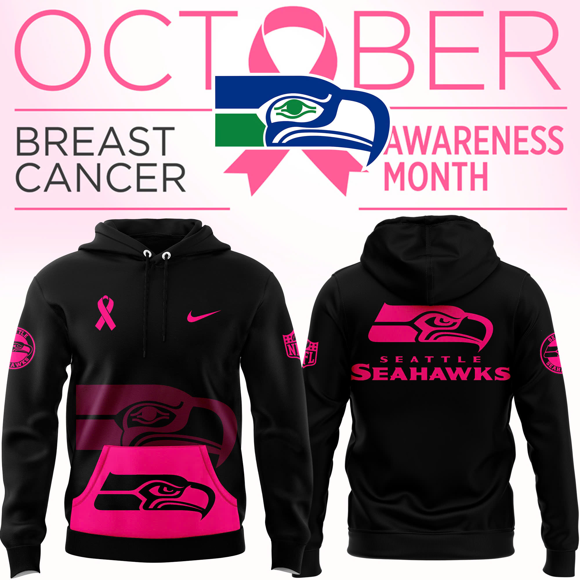 Seattle Seahawks Crucial Catch Club Pullover Hoodie - Famjoys Seattle Seahawks Crucial Catch Club Pullover Hoodie - Famjoys