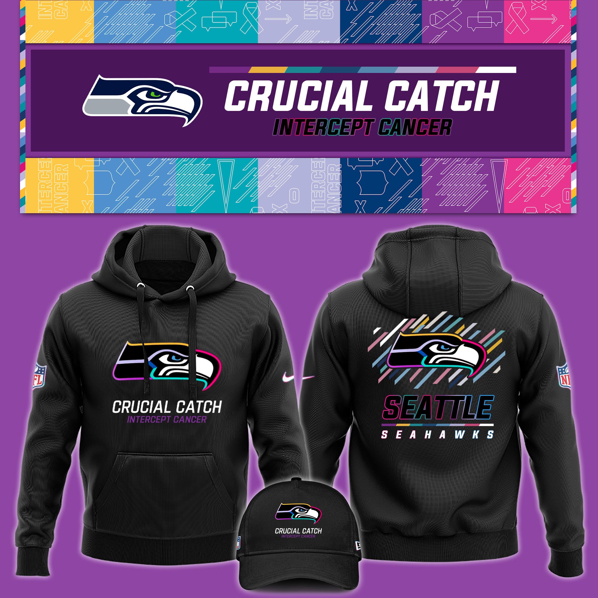 Seattle Seahawks Crucial Catch Hoodie - Famjoys