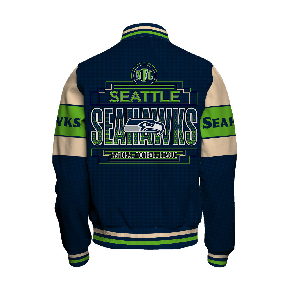 Seattle Seahawks - Dare To Be Different Unisex Varsity Jacket - Famjoys Seattle Seahawks - Dare To Be Different Unisex Varsity Jacket - Famjoys