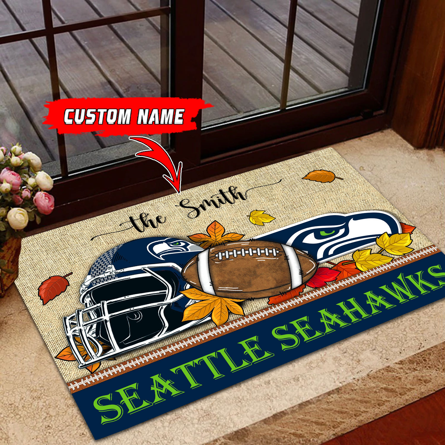 Seattle Seahawks Football Doormat - Famjoys Seattle Seahawks Football Doormat - Famjoys