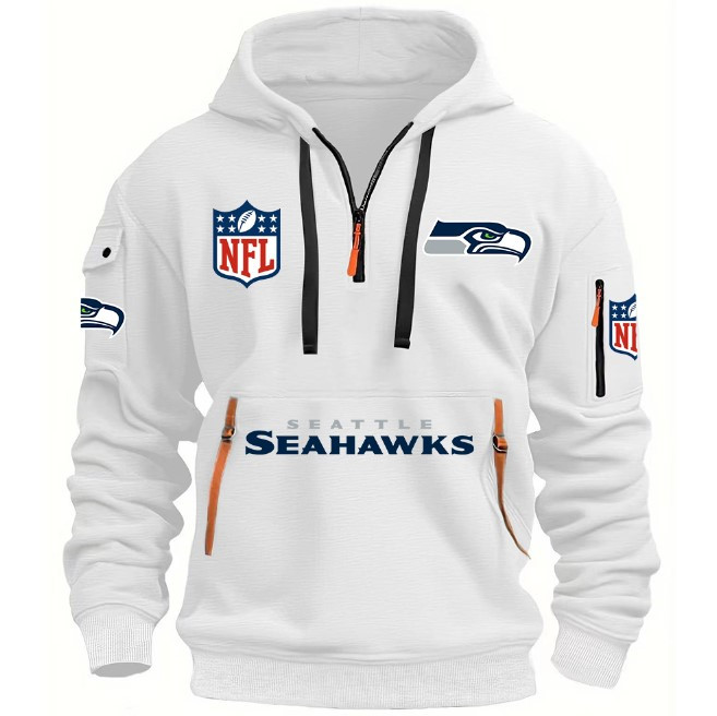 Seattle Seahawks - HOODIE HALF ZIPPER - QTA405111359 - Famjoys Seattle Seahawks - HOODIE HALF ZIPPER - QTA405111359 - Famjoys