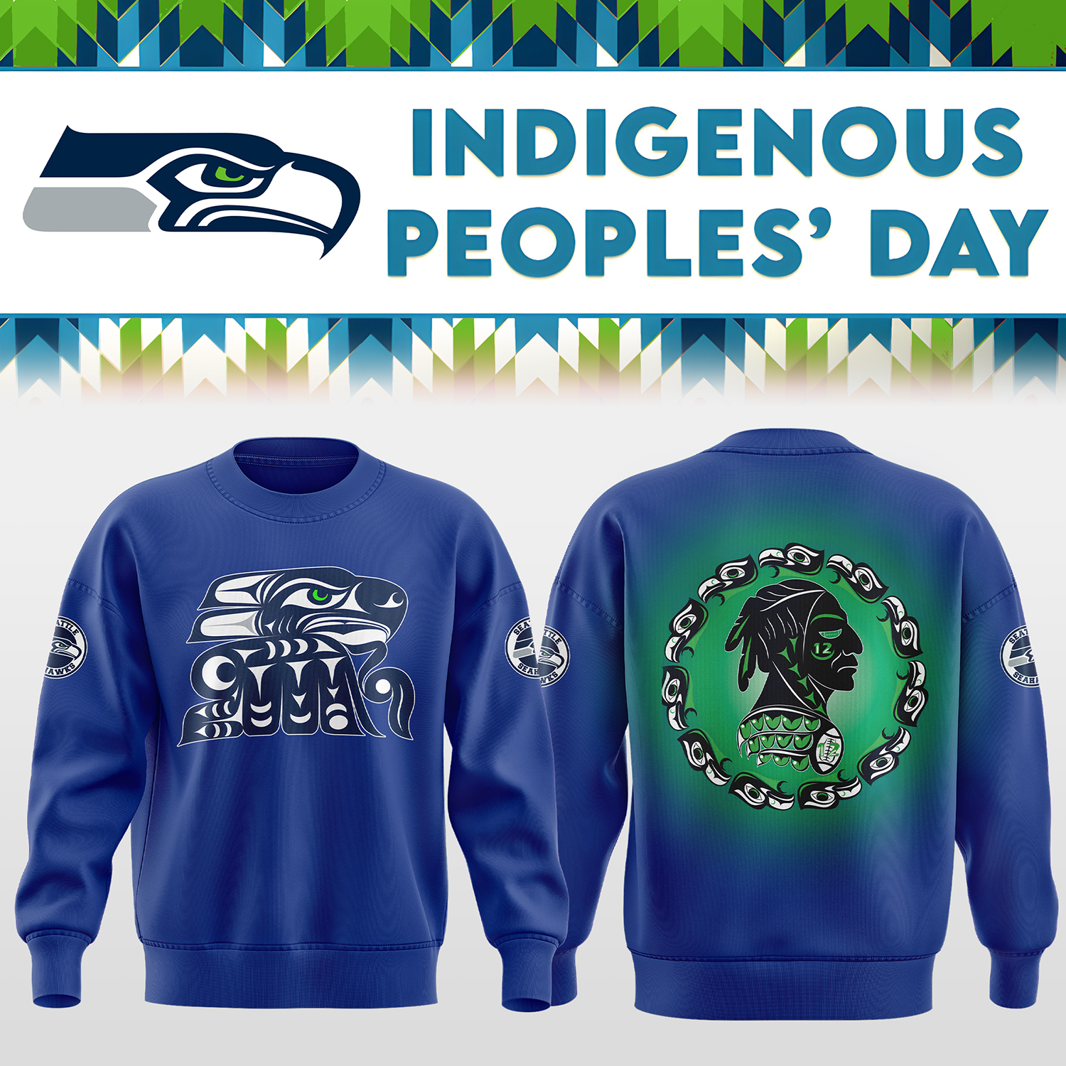 Seattle Seahawks Indigenous Peoples' Day Sweatershirt - Famjoys Seattle Seahawks Indigenous Peoples' Day Sweatershirt - Famjoys