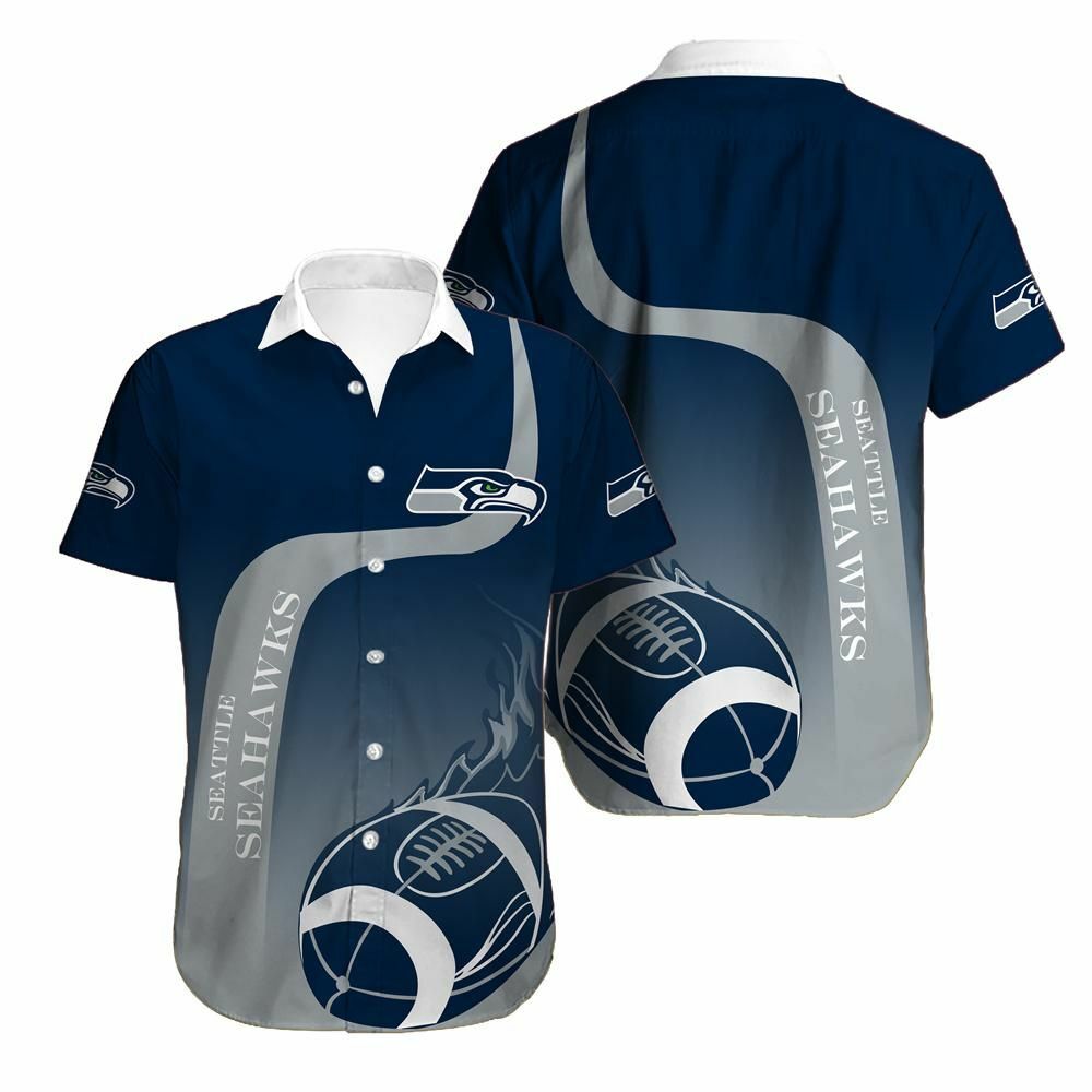 Seattle Seahawks Hawaiian Shirt Button Up Shirt - Famjoys Seattle Seahawks Hawaiian Shirt Button Up Shirt - Famjoys