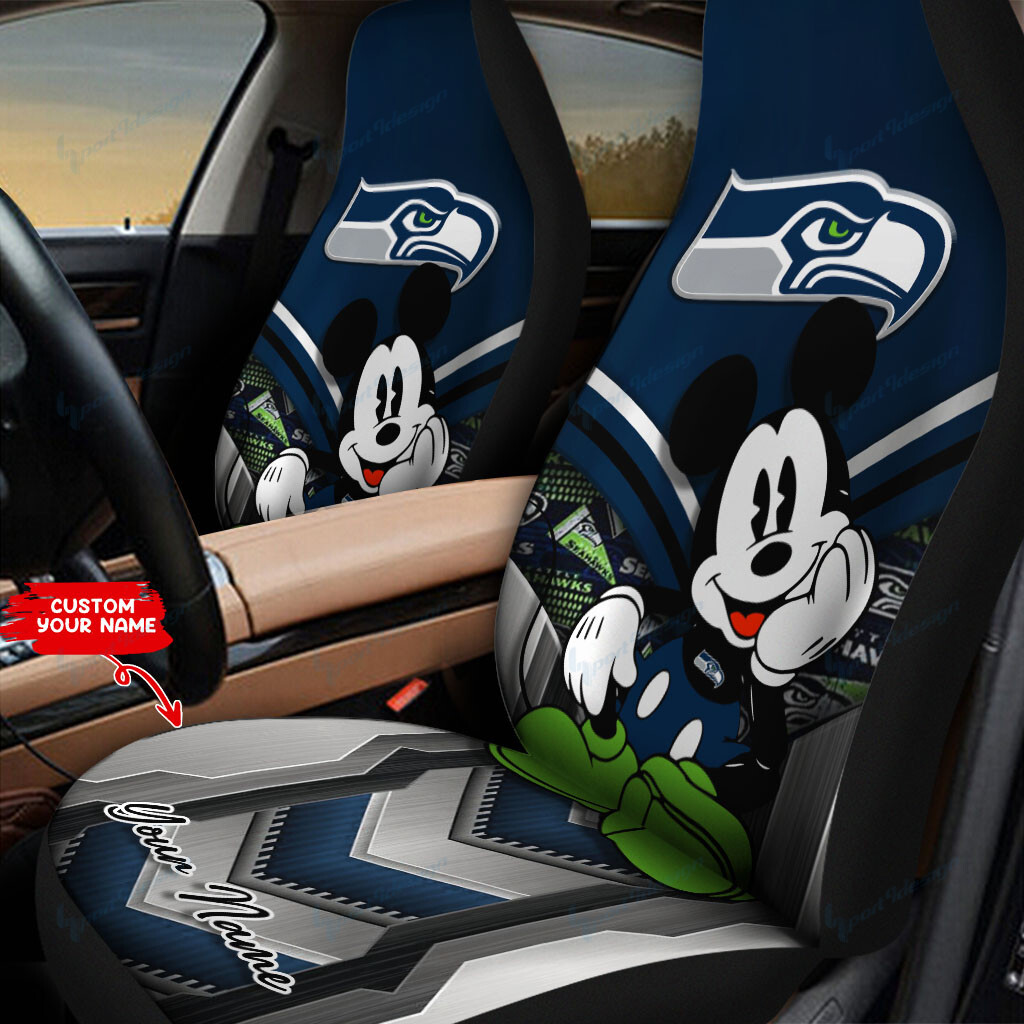 Seattle Seahawks Personalized Car Seat Covers BG237 - Famjoys Seattle Seahawks Personalized Car Seat Covers BG237 - Famjoys