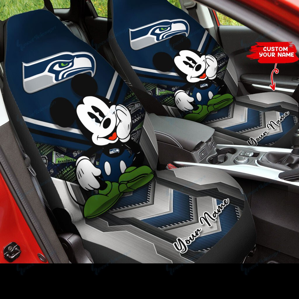 Seattle Seahawks Personalized Car Seat Covers BG237 - Famjoys Seattle Seahawks Personalized Car Seat Covers BG237 - Famjoys