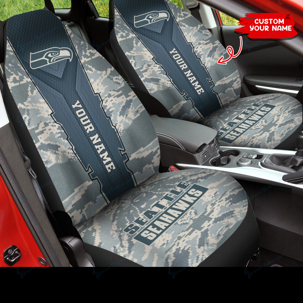 Seattle Seahawks Personalized Car Seat Covers BG263 - Famjoys Seattle Seahawks Personalized Car Seat Covers BG263 - Famjoys