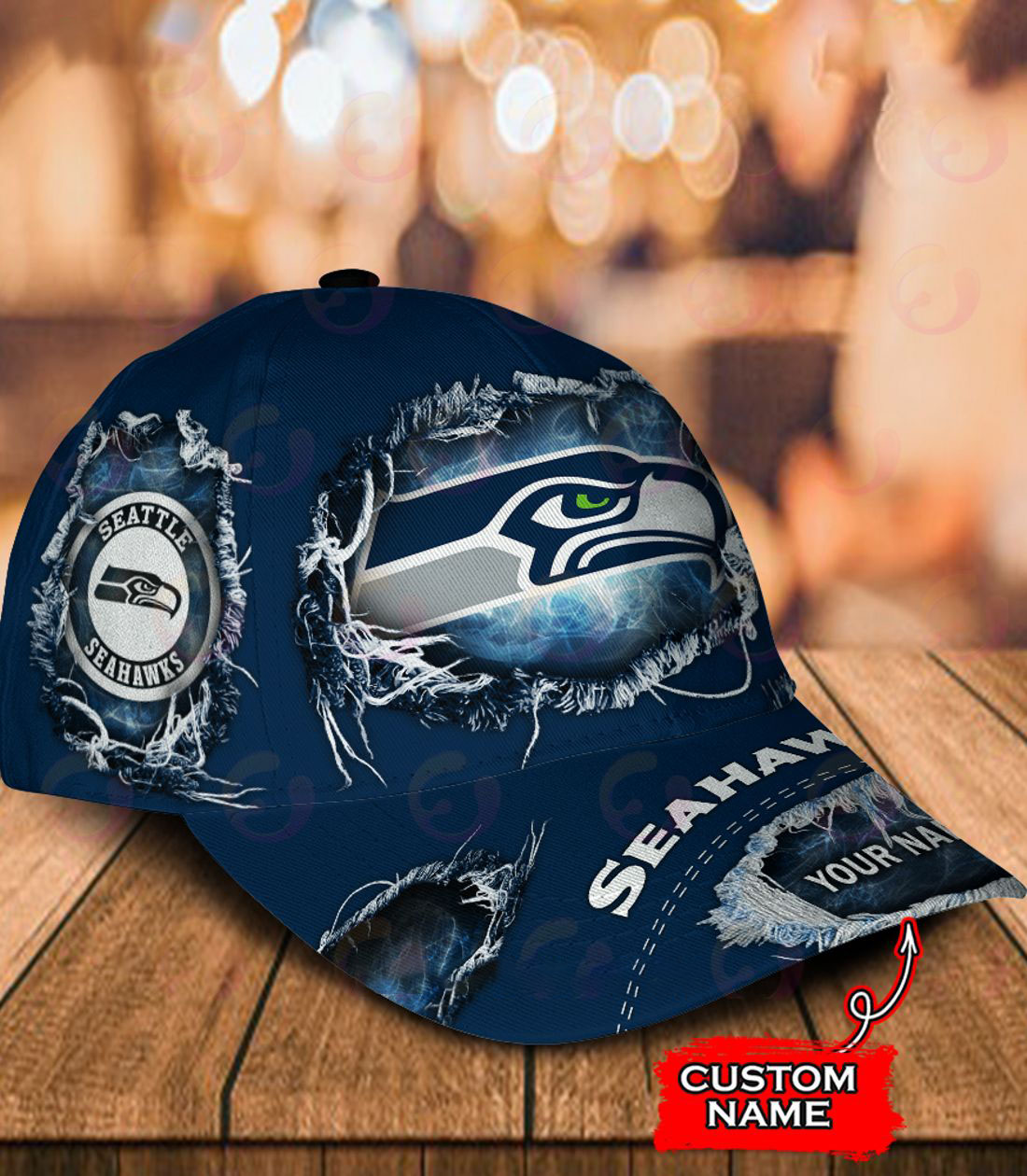 Seattle Seahawks-Personalized Classic Cap-V2 - Famjoys Seattle Seahawks-Personalized Classic Cap-V2 - Famjoys
