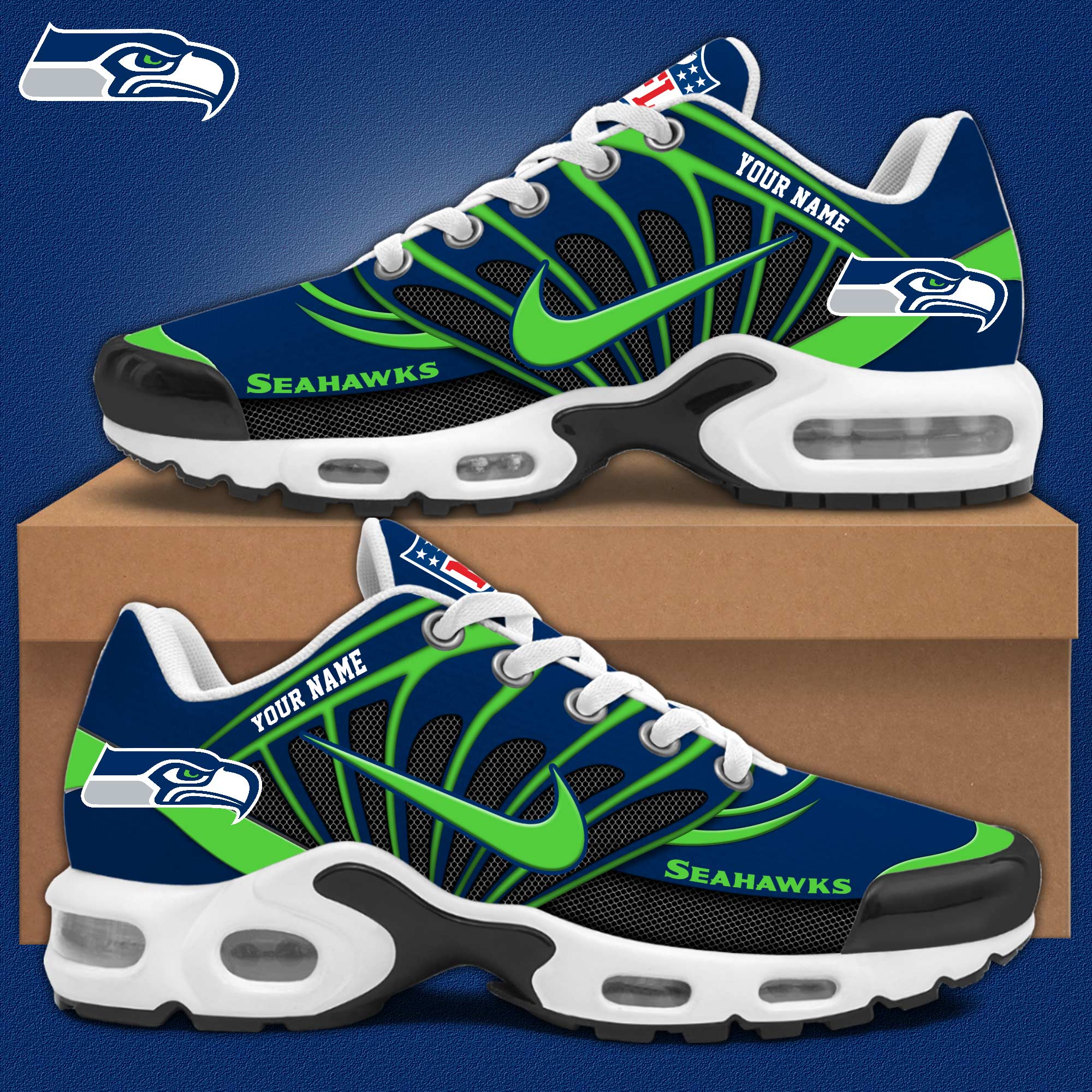 Seattle Seahawks Personalized Shoes - Famjoys Seattle Seahawks Personalized Shoes - Famjoys