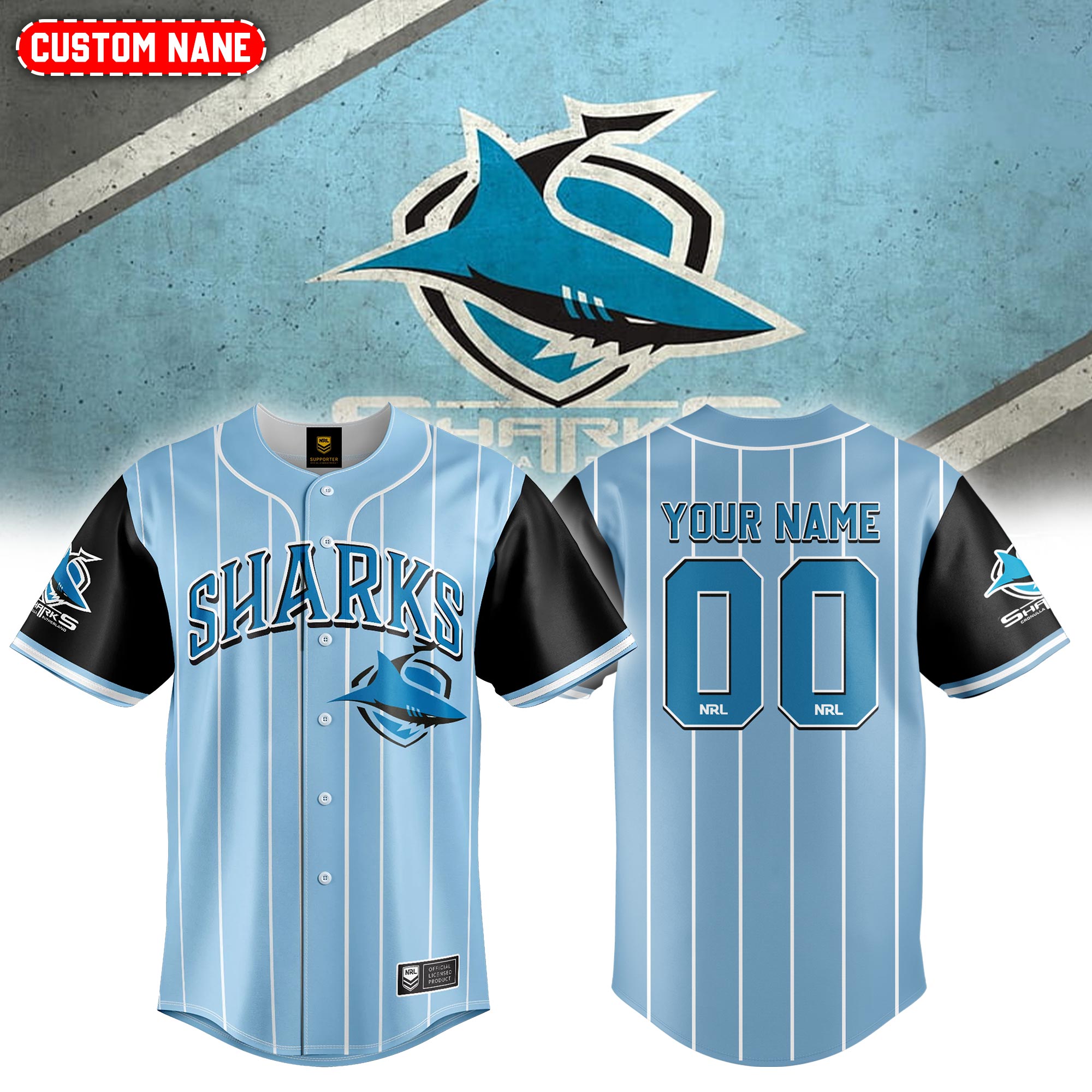 Sharks Jersey Baseball s - Famjoys Sharks Jersey Baseball s - Famjoys