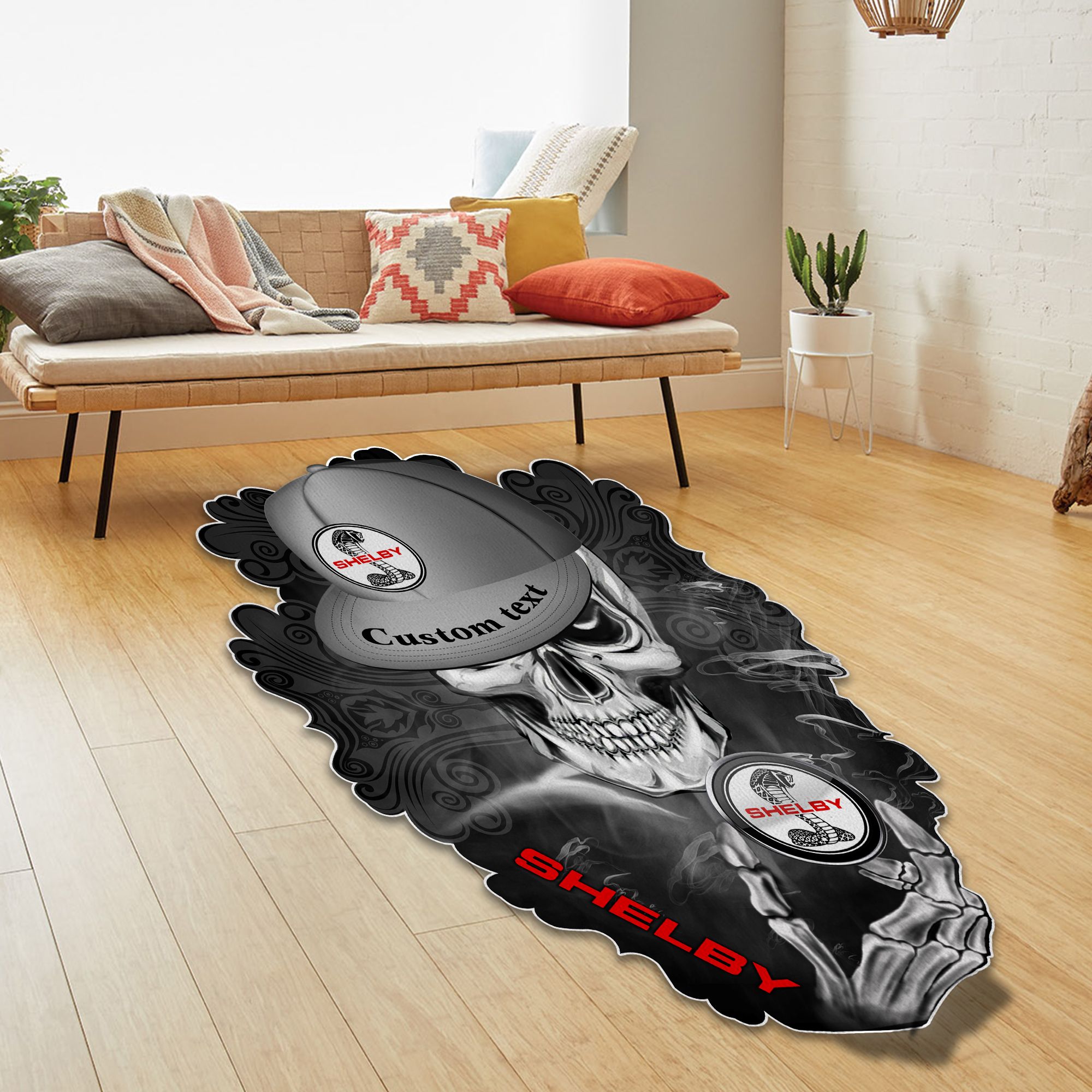 Shelby cobra Skull Shaped Luxurious Doormat, Rug Home Decor, Custom name - Famjoys Shelby cobra Skull Shaped Luxurious Doormat, Rug Home Decor, Custom name - Famjoys