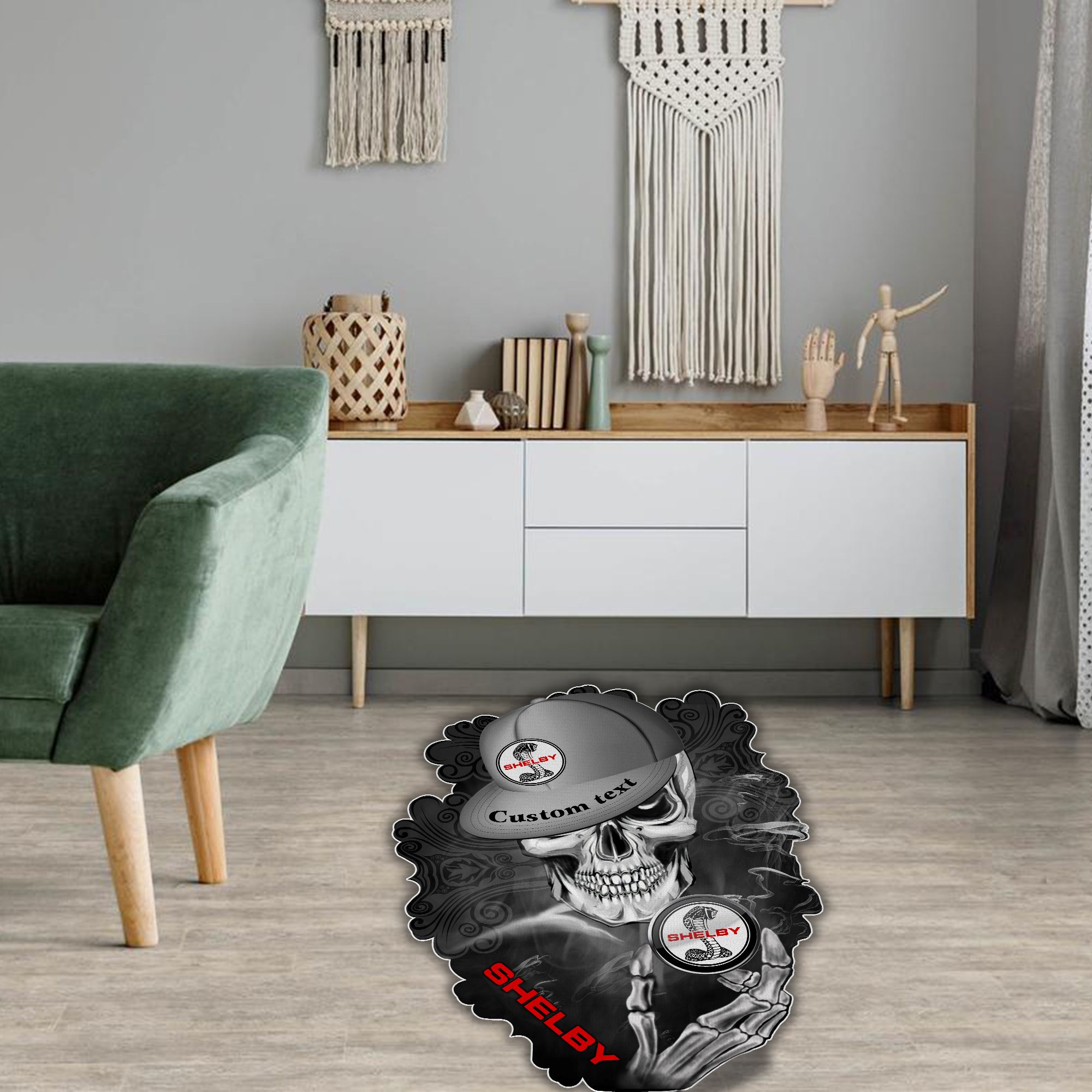 Shelby cobra Skull Shaped Luxurious Doormat, Rug Home Decor, Custom name - Famjoys Shelby cobra Skull Shaped Luxurious Doormat, Rug Home Decor, Custom name - Famjoys