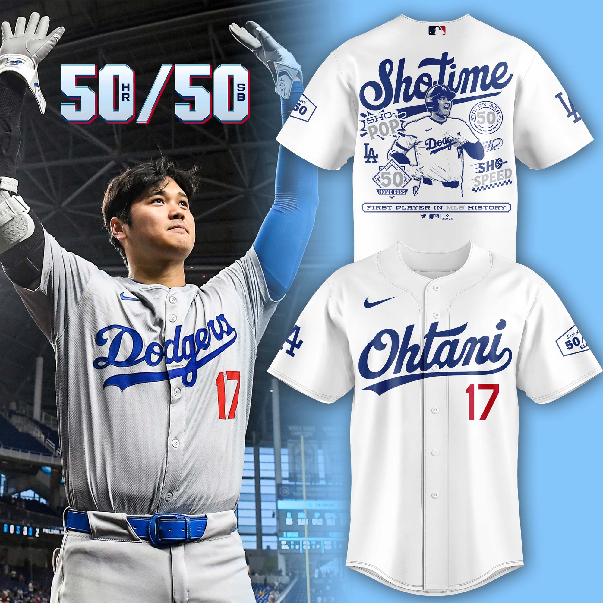 Shohei Ohtani Heather Royal 50/50 Club Shirt - Famjoys Shohei Ohtani Heather Royal 50/50 Club Shirt - Famjoys