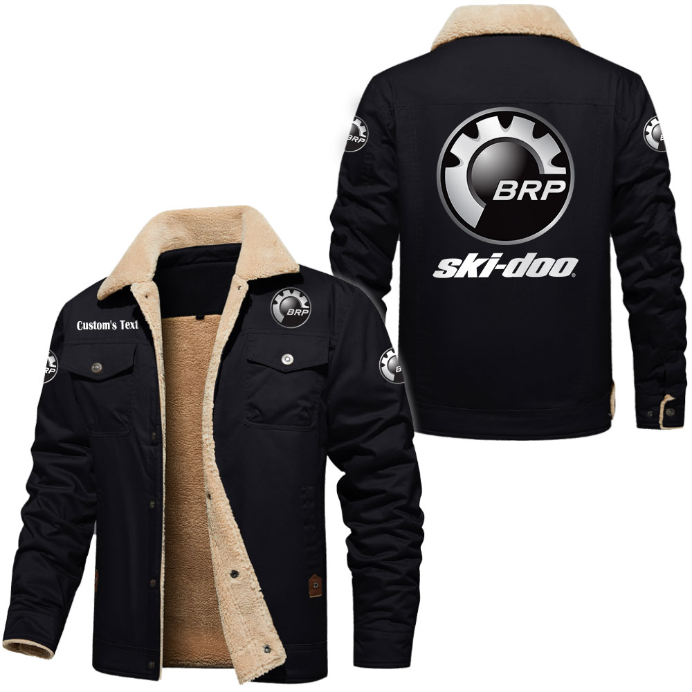Ski Doo Cargo Fleece Lined Cotton Jacket Multicolor, vintage style, customize name 