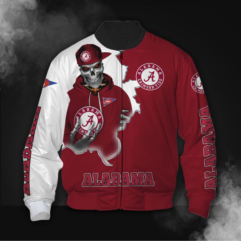 Skull Alabama Crimson Tide Jacket - Famjoys Skull Alabama Crimson Tide Jacket - Famjoys