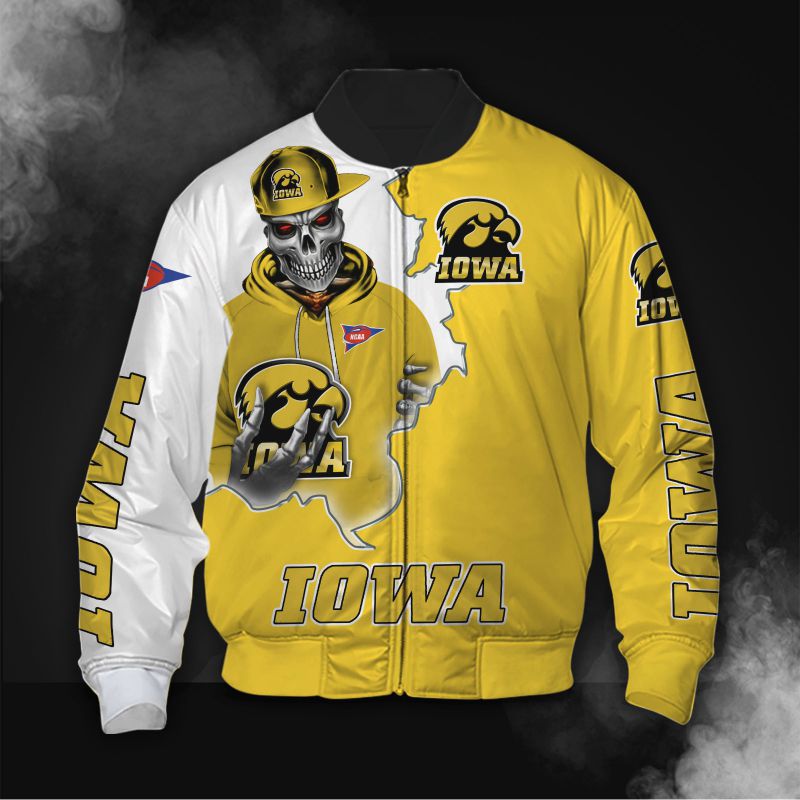 Skull Iowa Hawkeyes Jacket - Famjoys Skull Iowa Hawkeyes Jacket - Famjoys