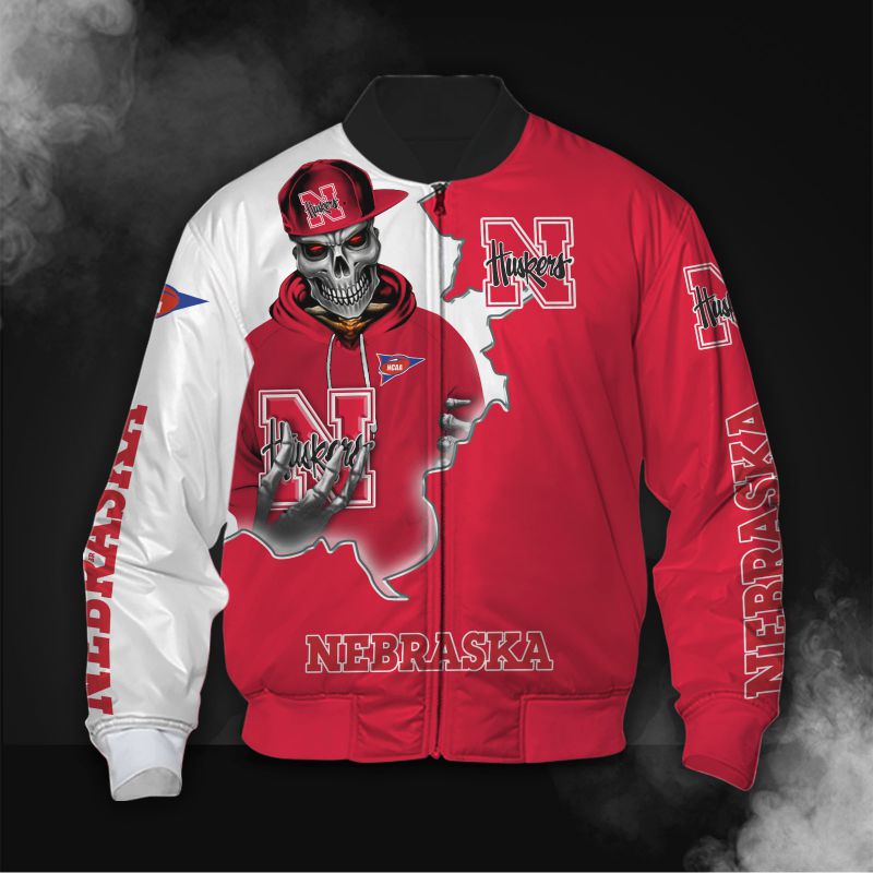 Skull Nebraska Huskers Jacket - Famjoys Skull Nebraska Huskers Jacket - Famjoys