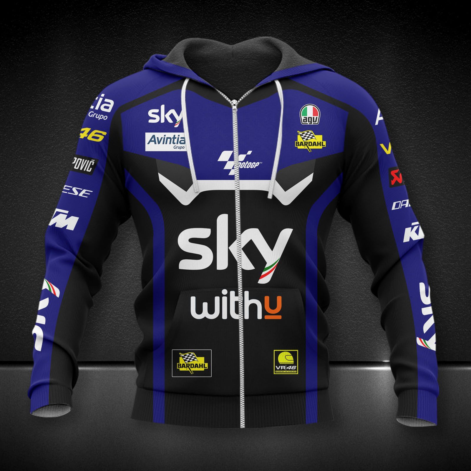 Sky VR46 Avintia Printing T-Shirt, Polo, Hoodie, Zip, Bomber 9173 - Famjoys Sky VR46 Avintia Printing T-Shirt, Polo, Hoodie, Zip, Bomber 9173 - Famjoys
