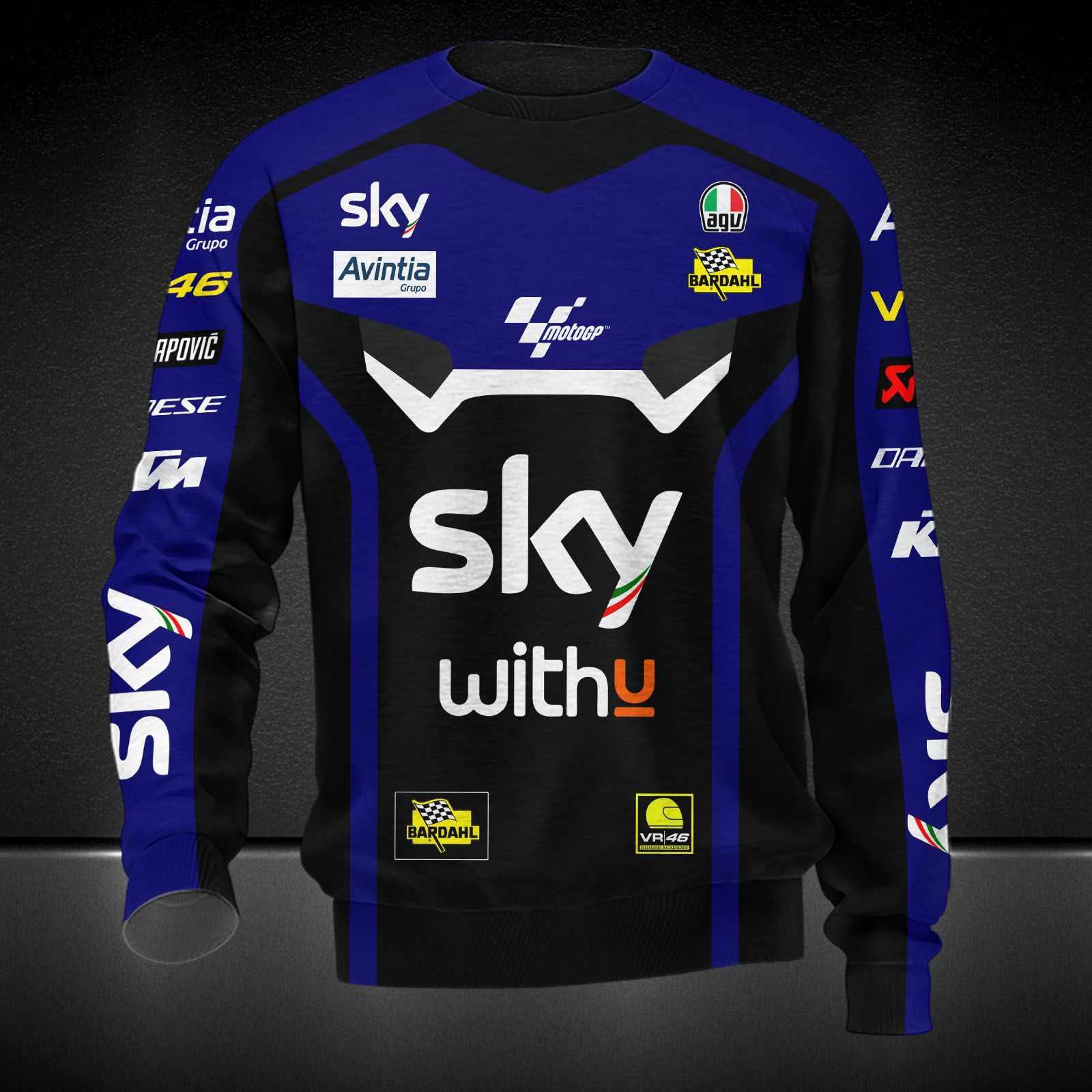 Sky VR46 Avintia Printing T-Shirt, Polo, Hoodie, Zip, Bomber 9173 - Famjoys Sky VR46 Avintia Printing T-Shirt, Polo, Hoodie, Zip, Bomber 9173 - Famjoys