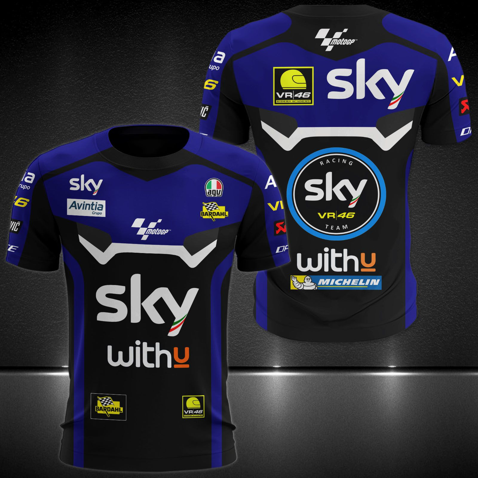 Sky VR46 Avintia Printing T-Shirt, Polo, Hoodie, Zip, Bomber 9173 - Famjoys Sky VR46 Avintia Printing T-Shirt, Polo, Hoodie, Zip, Bomber 9173 - Famjoys