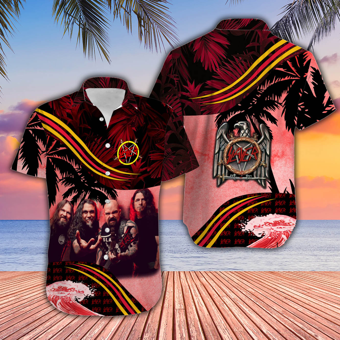 Slayer Hawaiian Shirt Ver1 - Famjoys Slayer Hawaiian Shirt Ver1 - Famjoys