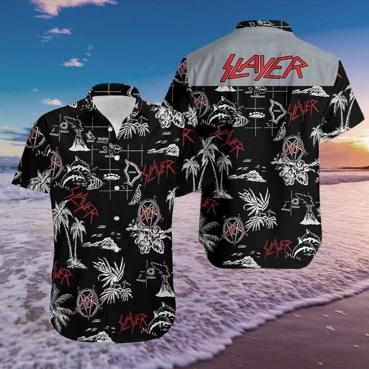 Slayer Rock Music Aloha Hawaiian Shirt - Famjoys Slayer Rock Music Aloha Hawaiian Shirt - Famjoys