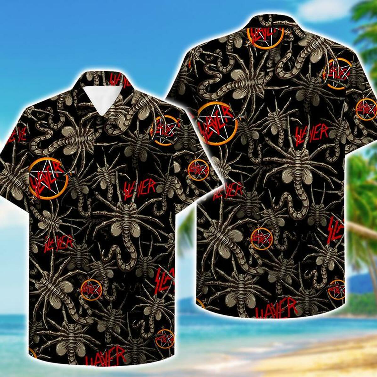 Slayer Scorpion Hawaii Hawaiian Shirt - Famjoys Slayer Scorpion Hawaii Hawaiian Shirt - Famjoys