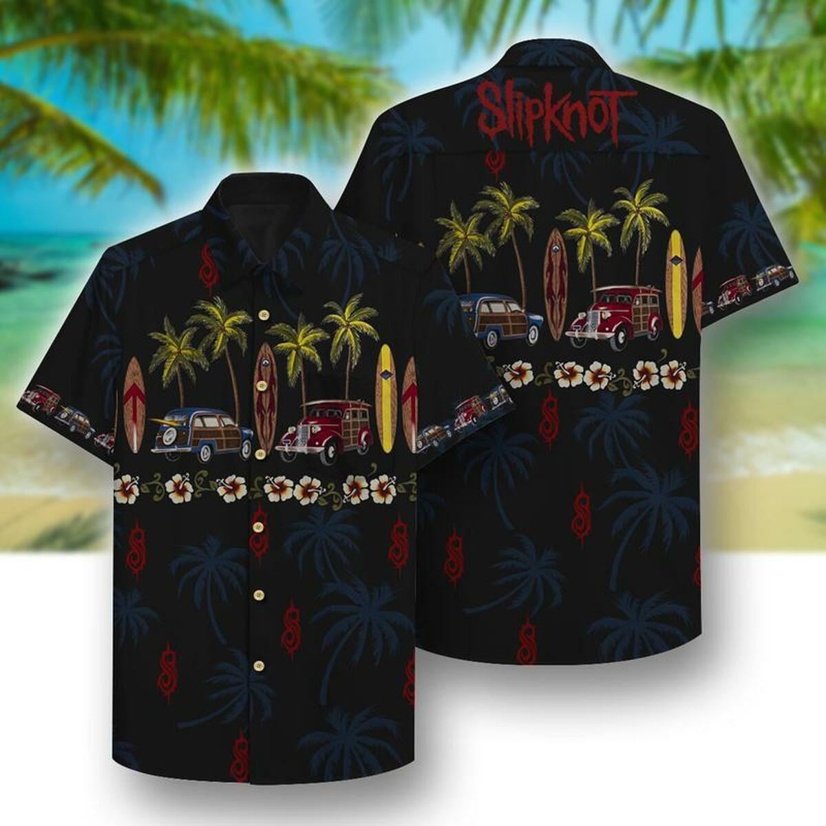 Slipknot Hawaii Hawaiian Shirt - Famjoys Slipknot Hawaii Hawaiian Shirt - Famjoys