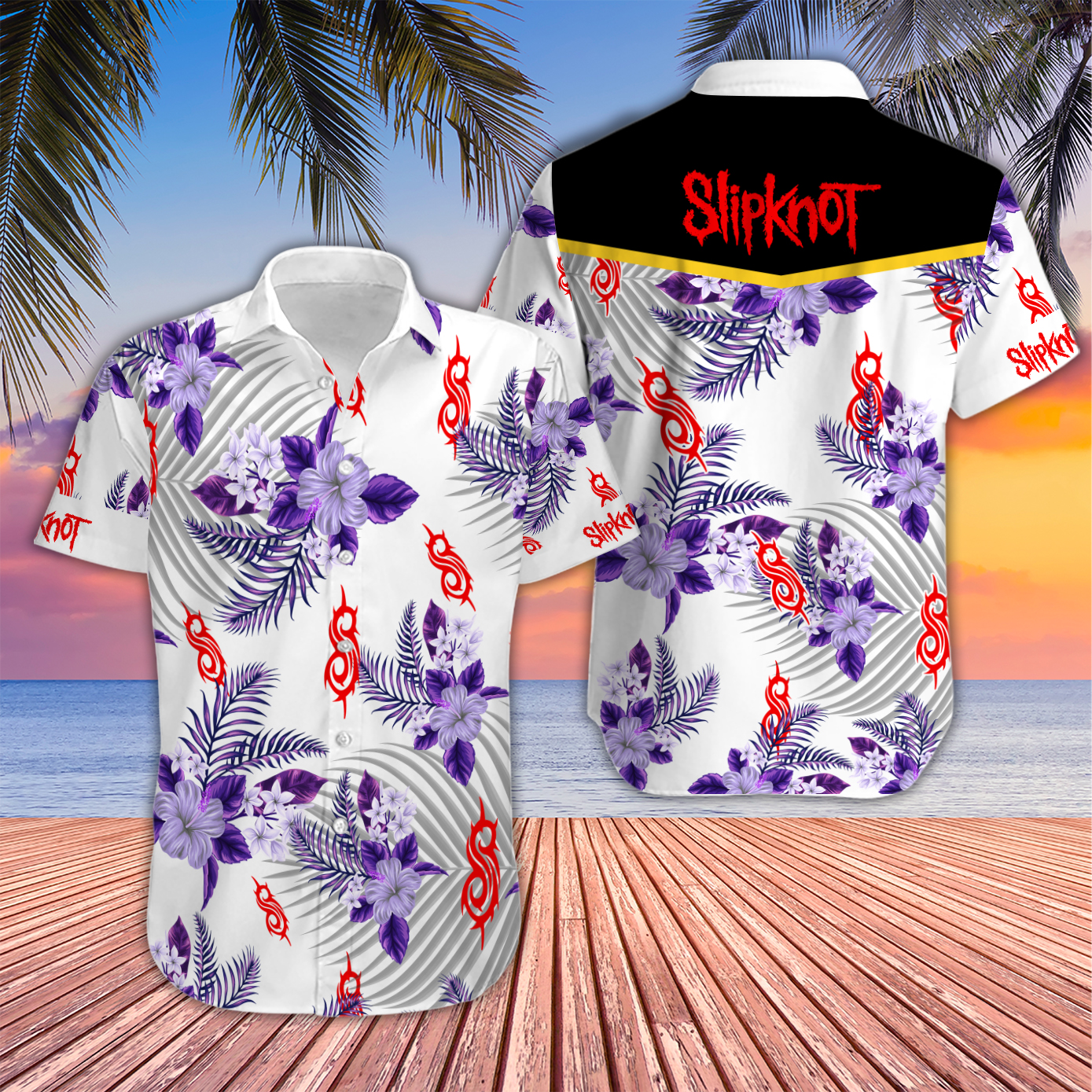 Slipknot Hawaiian Shirt Ver1 - Famjoys Slipknot Hawaiian Shirt Ver1 - Famjoys