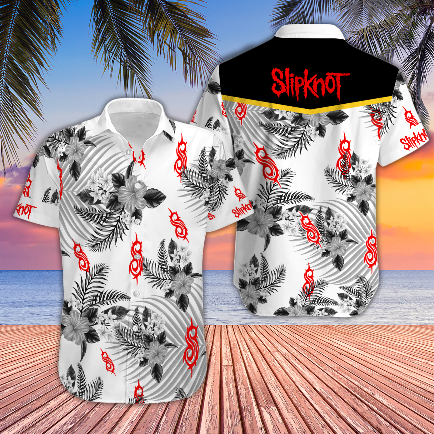 Slipknot Hawaiian Shirt Ver2 - Famjoys Slipknot Hawaiian Shirt Ver2 - Famjoys