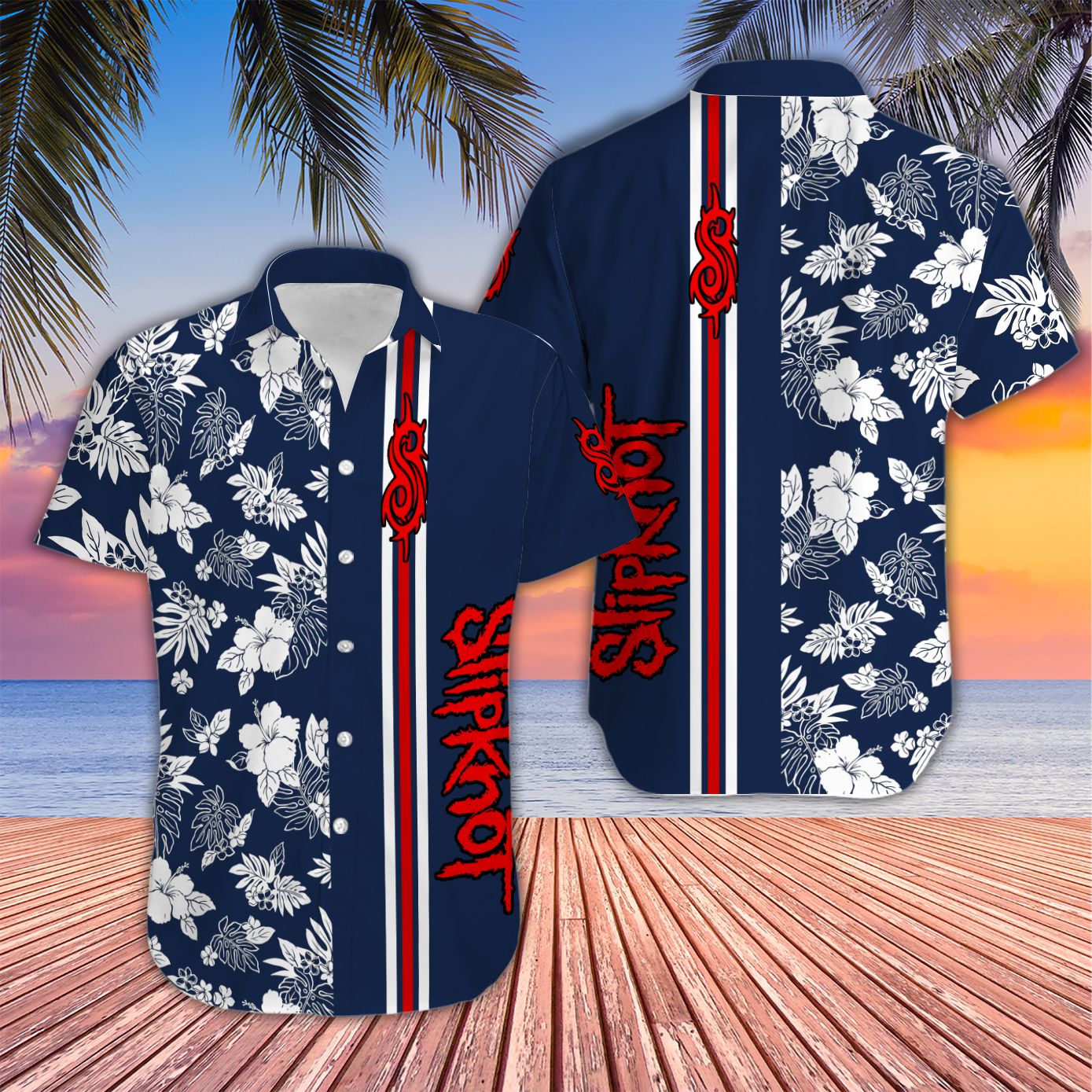 Slipknot Hawaiian Shirt Ver4 - Famjoys Slipknot Hawaiian Shirt Ver4 - Famjoys