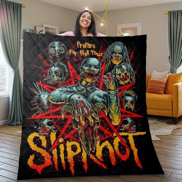 Slipknot Music Band Fan Gift, Slipknot Logo Fan Gift, Slipknot Prepare For Hell Tour Quilt Blanket - Famjoys Slipknot Music Band Fan Gift, Slipknot Logo Fan Gift, Slipknot Prepare For Hell Tour Quilt Blanket - Famjoys