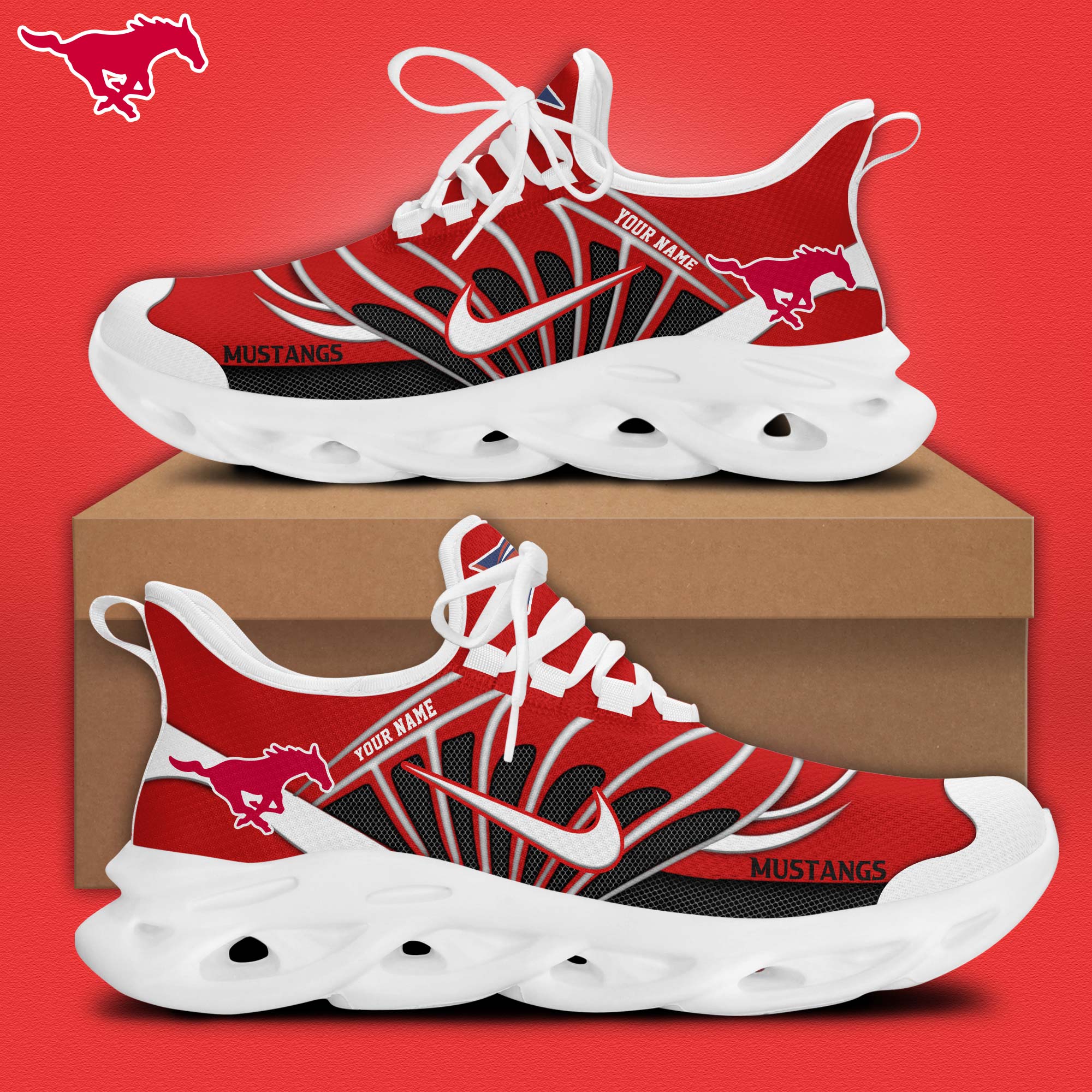 SMU Football Personalized Max Soul Shoes - Famjoys SMU Football Personalized Max Soul Shoes - Famjoys