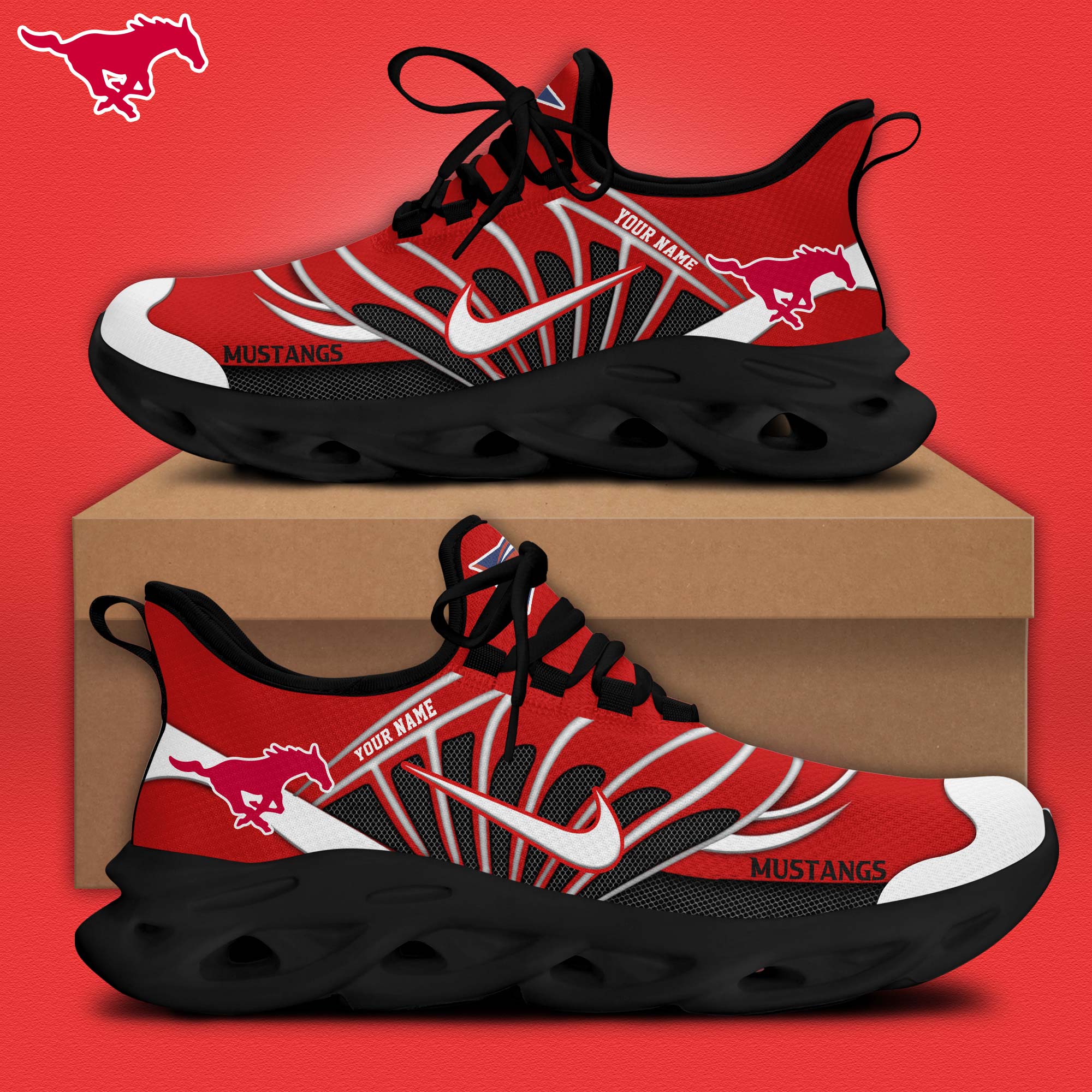 SMU Football Personalized Max Soul Shoes - Famjoys SMU Football Personalized Max Soul Shoes - Famjoys