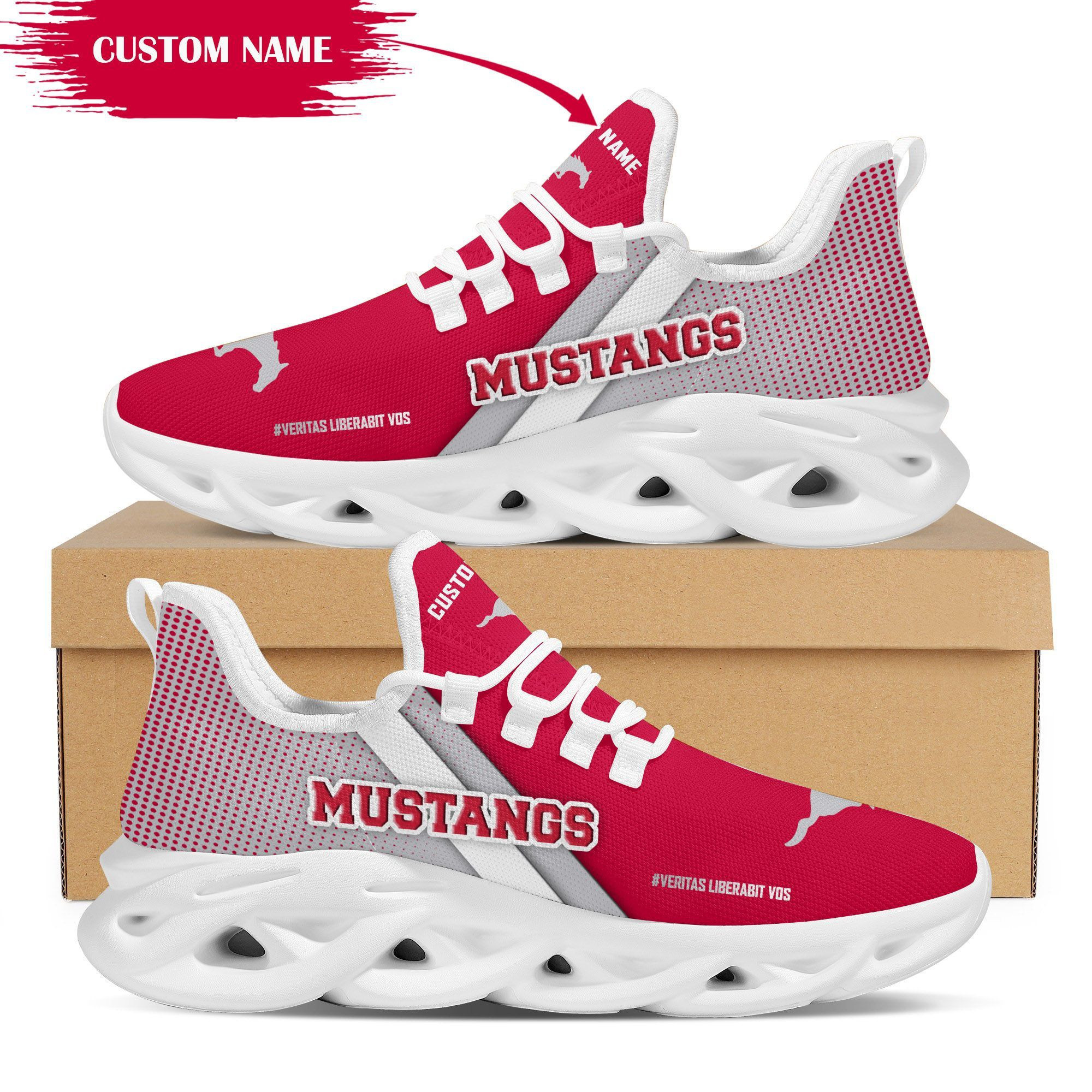 SMU Mustangs Custom Personalized Max Soul Sneakers Shoes Southern Methodist University - Famjoys SMU Mustangs Custom Personalized Max Soul Sneakers Shoes Southern Methodist University - Famjoys