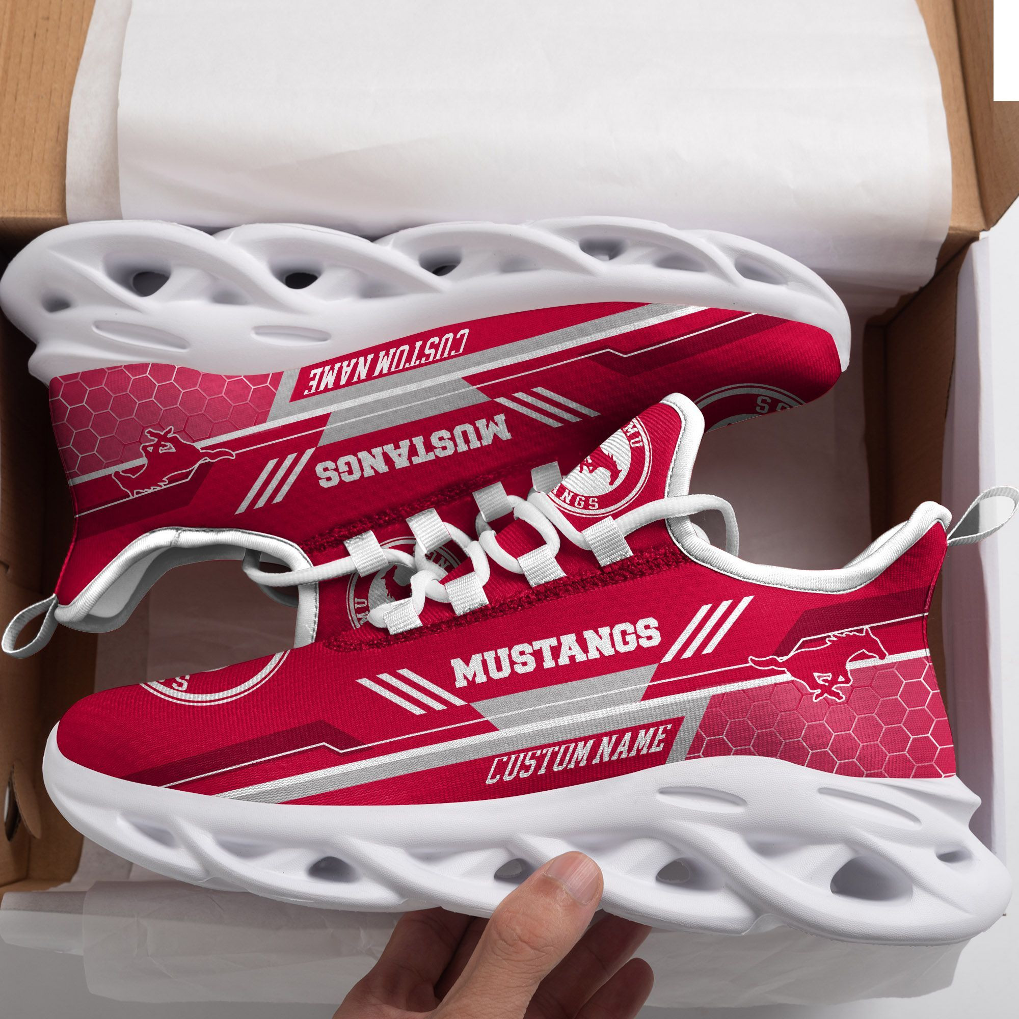 SMU Mustangs Custom Personalized Max Soul Sneakers Shoes Southern Methodist University For - Famjoys SMU Mustangs Custom Personalized Max Soul Sneakers Shoes Southern Methodist University For - Famjoys