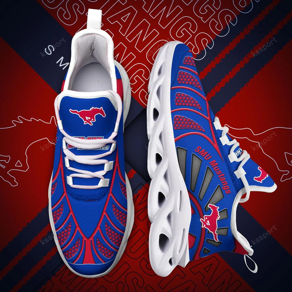 SMU Mustangs Max Soul Clunky, Black And White Running Shoes - Famjoys SMU Mustangs Max Soul Clunky, Black And White Running Shoes - Famjoys