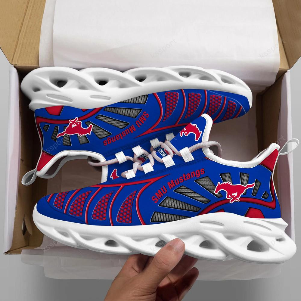 SMU Mustangs Max Soul Clunky, Black And White Running Shoes - Famjoys SMU Mustangs Max Soul Clunky, Black And White Running Shoes - Famjoys