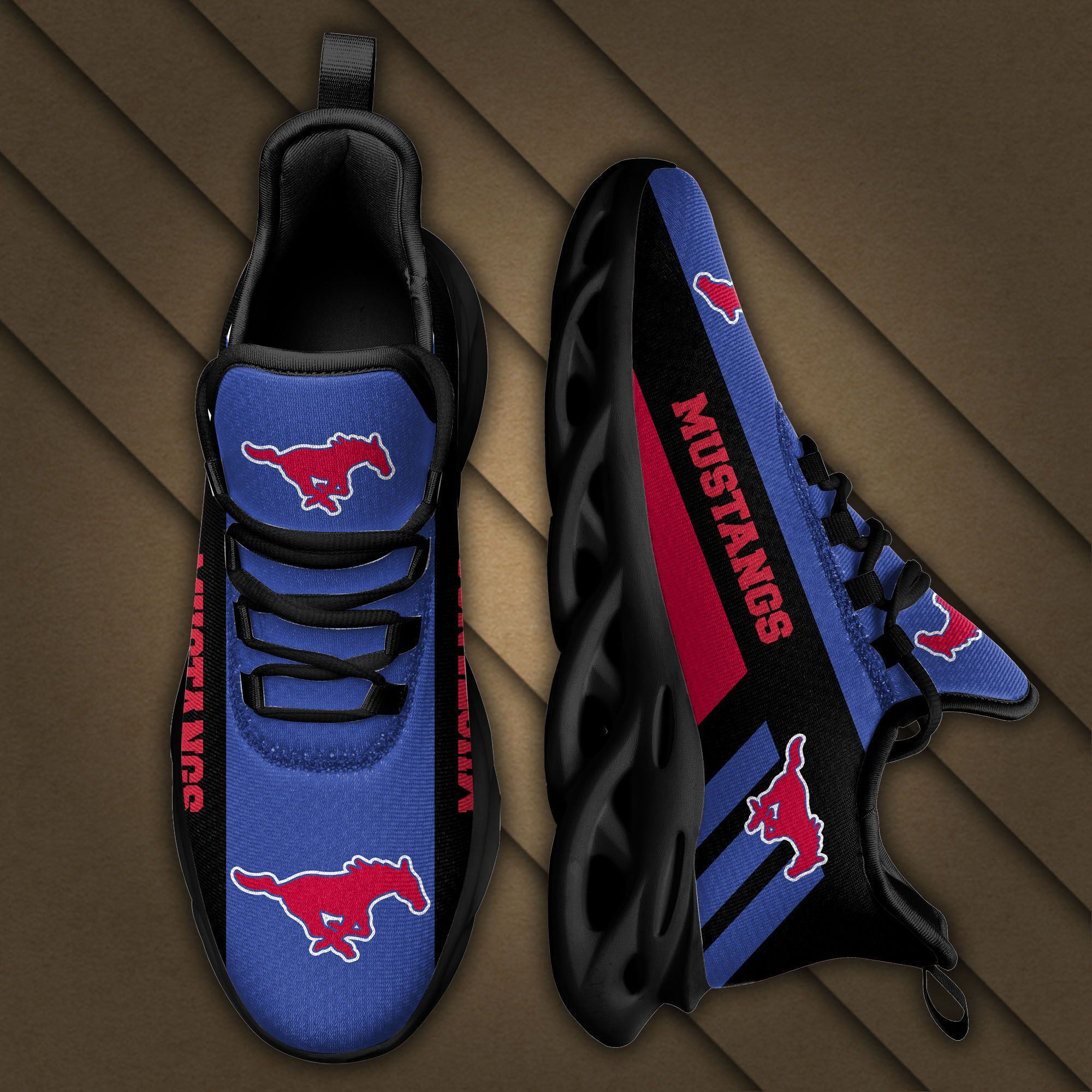 SMU Mustangs Max Soul Sneakers Shoes - Famjoys SMU Mustangs Max Soul Sneakers Shoes - Famjoys