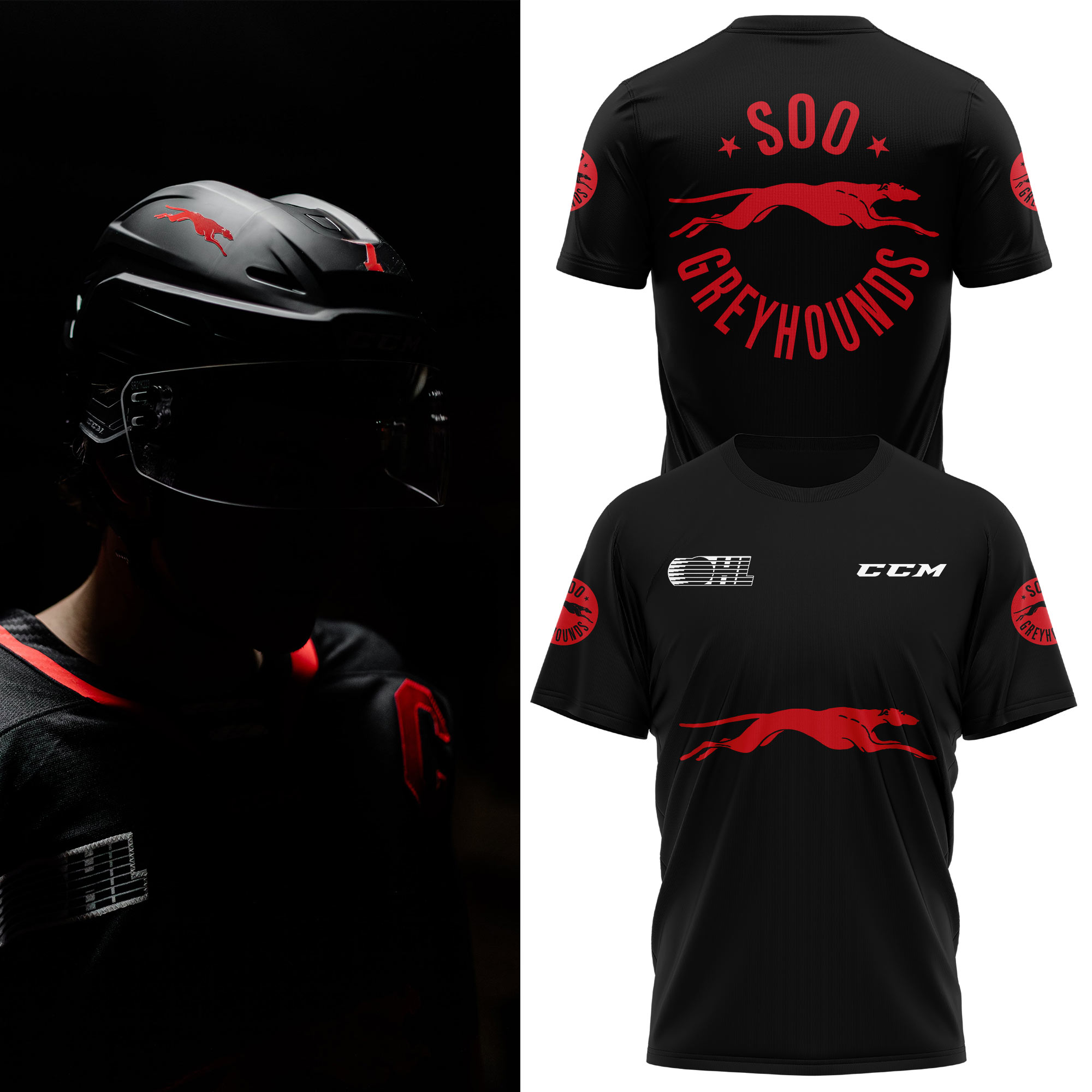 Soo Greyhounds Back In Black Tee - Famjoys Soo Greyhounds Back In Black Tee - Famjoys