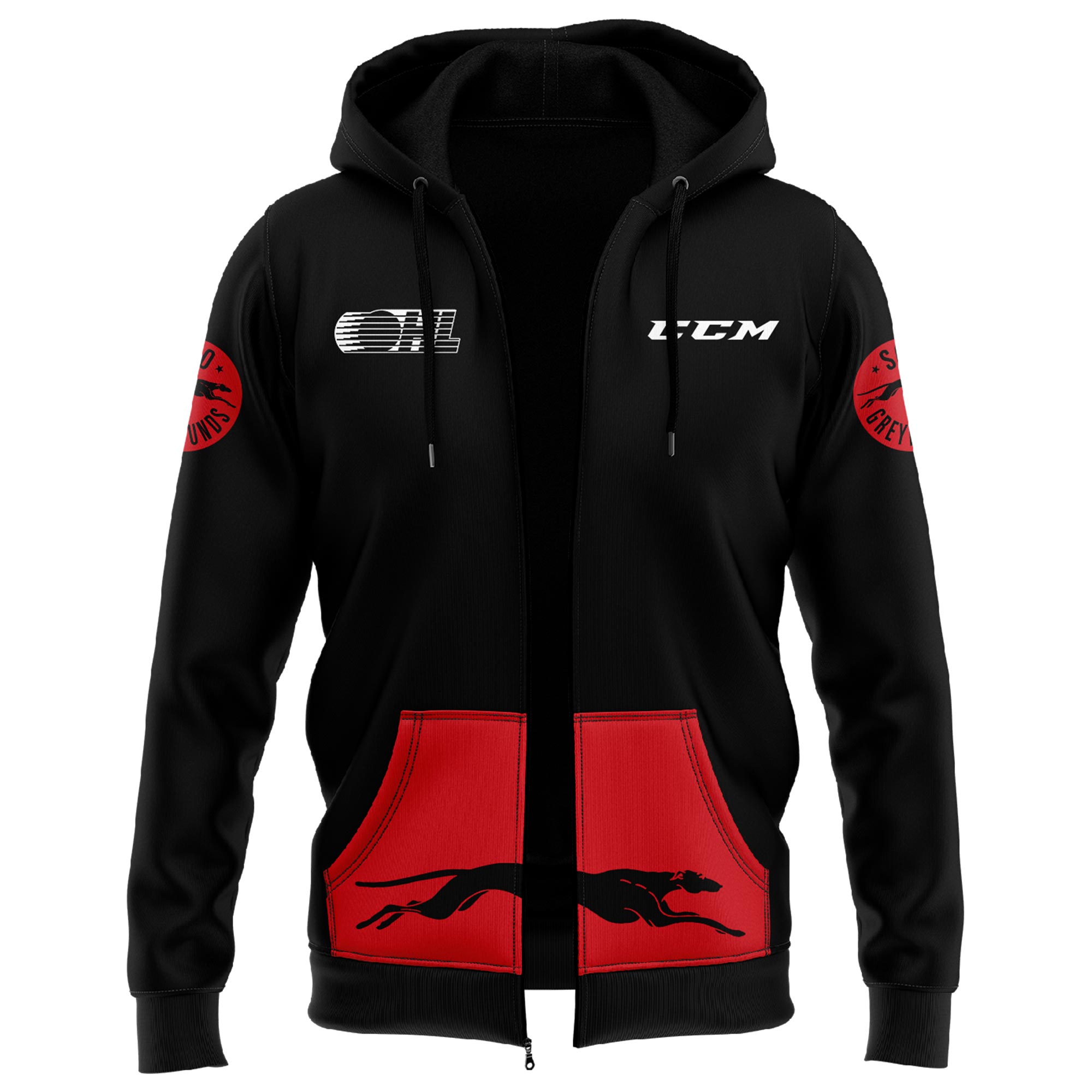 Soo Greyhounds Back In Black Zip Hoodie - Famjoys Soo Greyhounds Back In Black Zip Hoodie - Famjoys