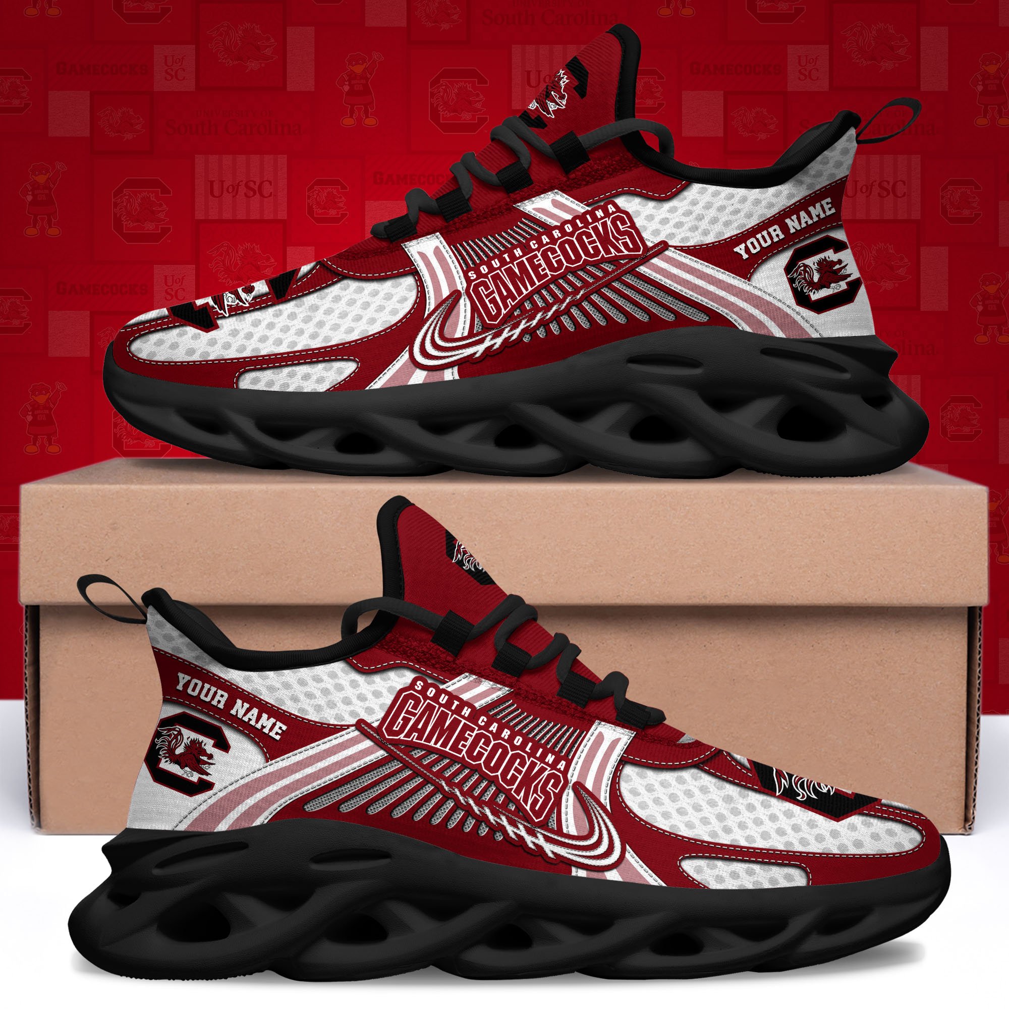 South Carolina Gamecocks Clunky Sneakers Custom Your Name, Sport Sneakers ETRG-62343 - Famjoys South Carolina Gamecocks Clunky Sneakers Custom Your Name, Sport Sneakers ETRG-62343 - Famjoys