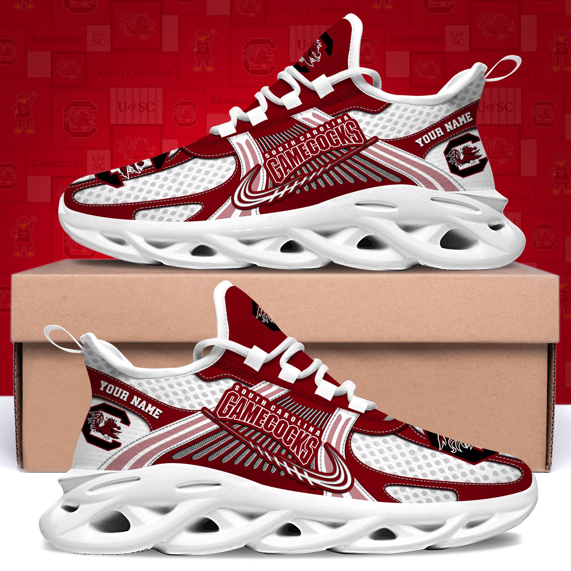 South Carolina Gamecocks Clunky Sneakers Custom Your Name, Sport Sneakers ETRG-62343 - Famjoys South Carolina Gamecocks Clunky Sneakers Custom Your Name, Sport Sneakers ETRG-62343 - Famjoys