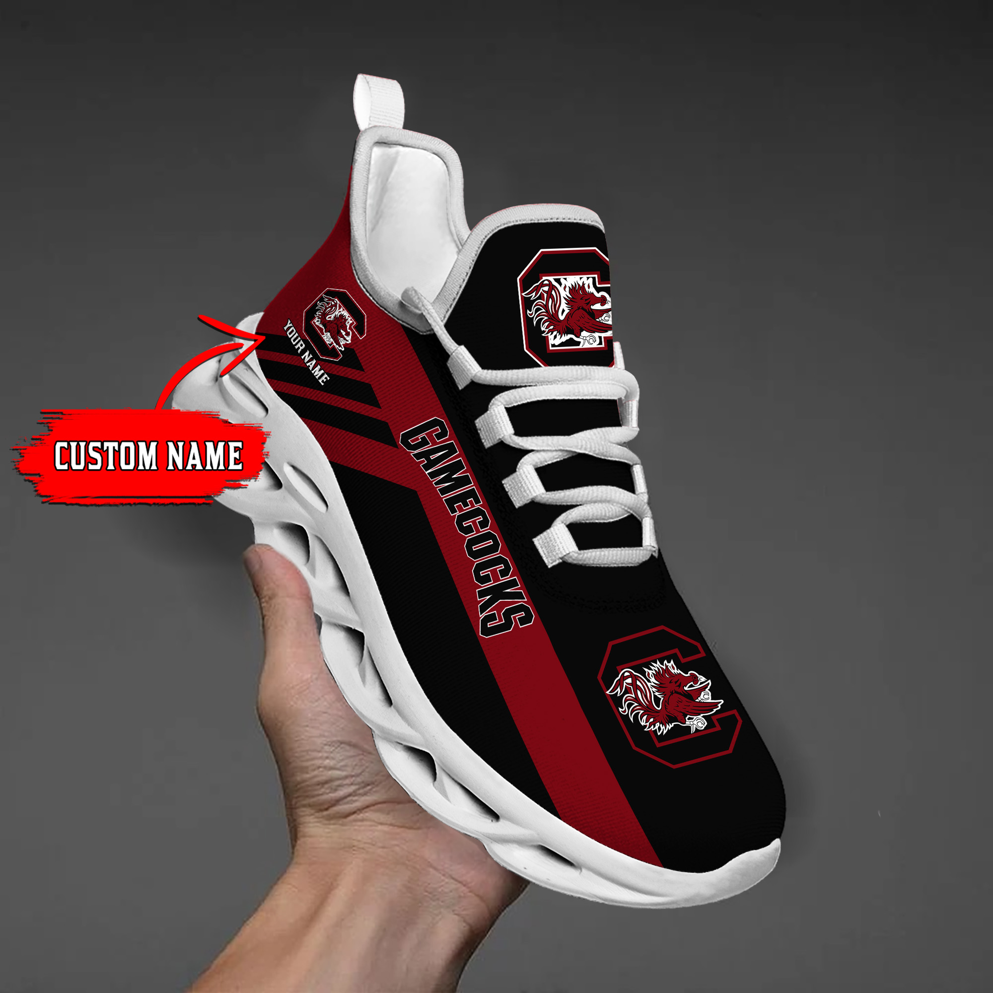 South Carolina Gamecocks Custom Name  PERSONALIZED MAX SOUL SHOES  DS004 - Famjoys