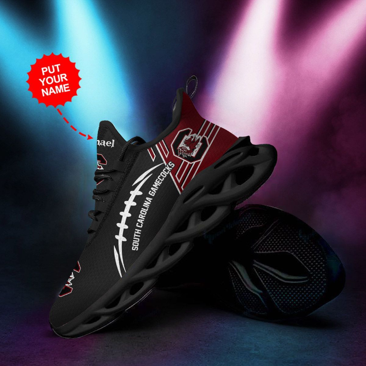 South Carolina Gamecocks Custom Name Personalized Max Soul Sneakers Shoes - Famjoys South Carolina Gamecocks Custom Name Personalized Max Soul Sneakers Shoes - Famjoys
