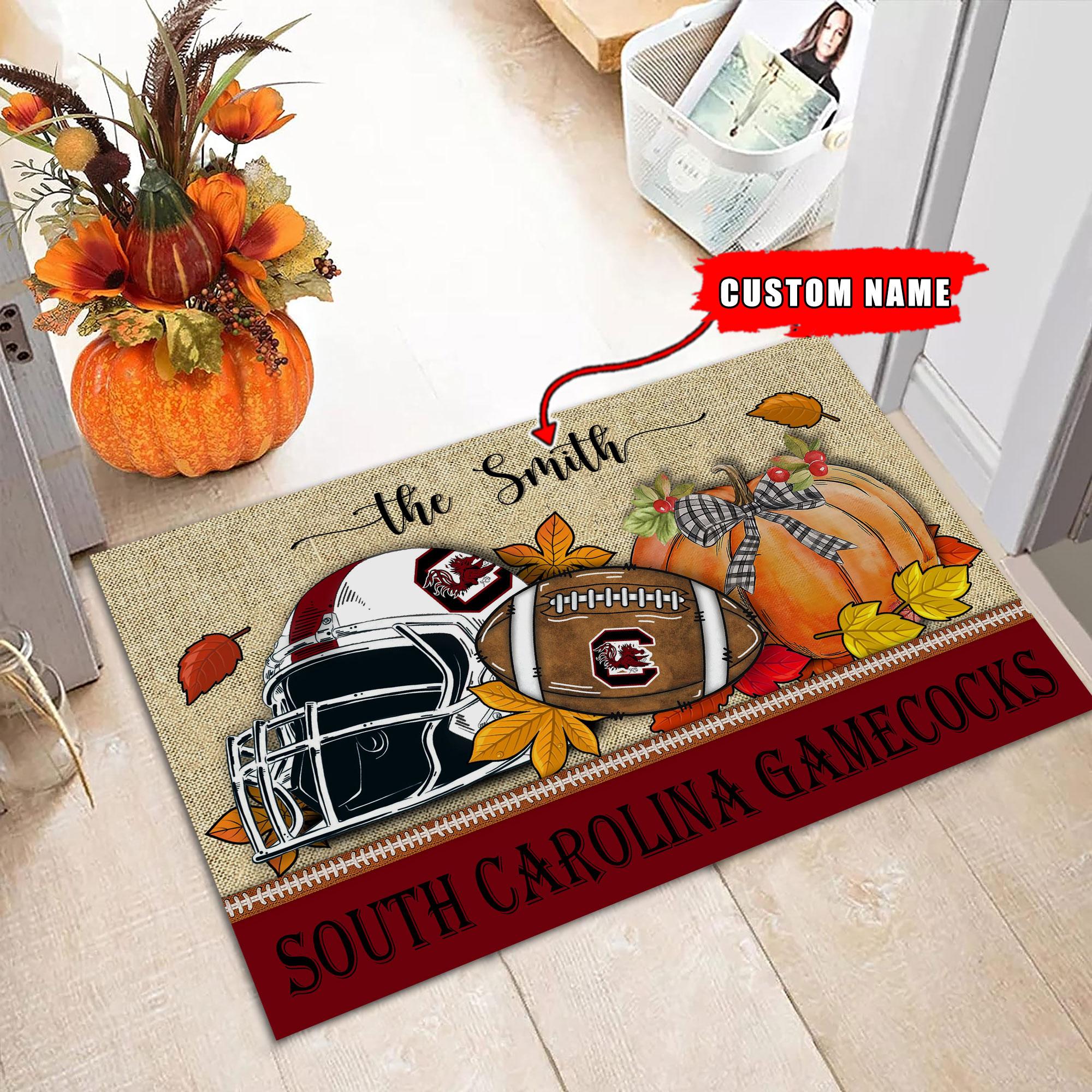 South Carolina Gamecocks Fall Football Doormat - Famjoys South Carolina Gamecocks Fall Football Doormat - Famjoys
